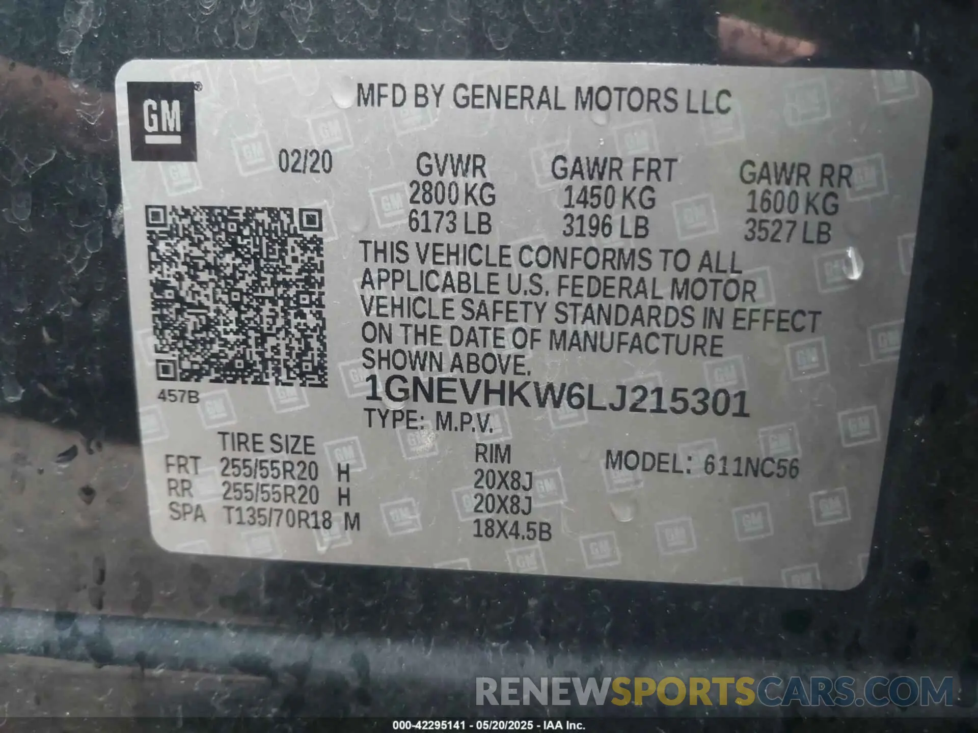 9 Фотография поврежденного автомобиля 1GNEVHKW6LJ215301 CHEVROLET TRAVERSE 2020