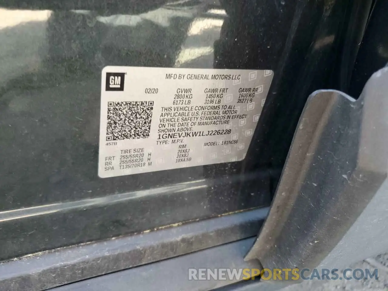 13 Фотография поврежденного автомобиля 1GNEVJKW1LJ226228 CHEVROLET TRAVERSE 2020