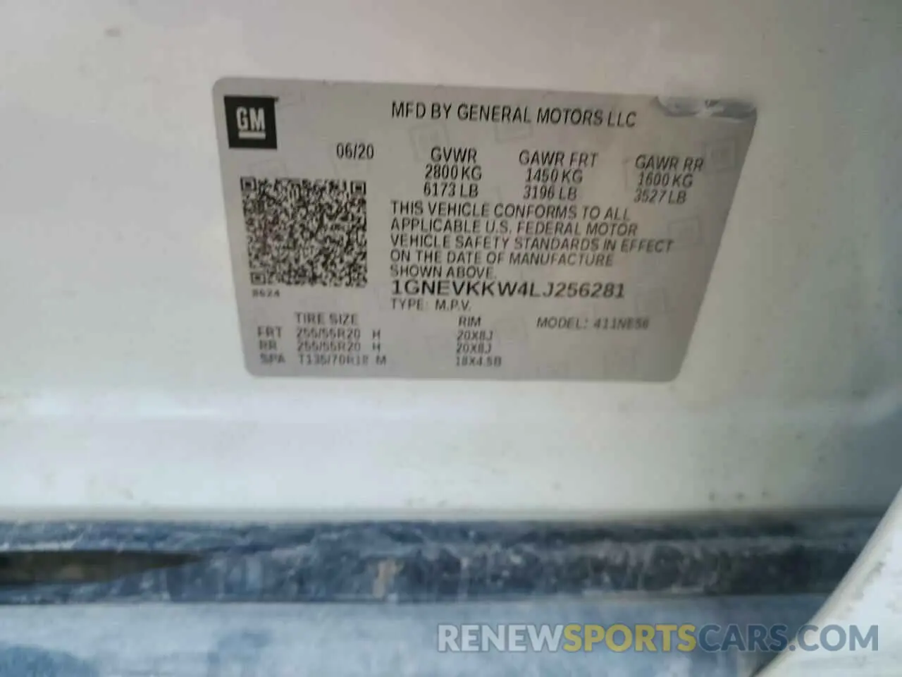 14 Фотография поврежденного автомобиля 1GNEVKKW4LJ256281 CHEVROLET TRAVERSE 2020