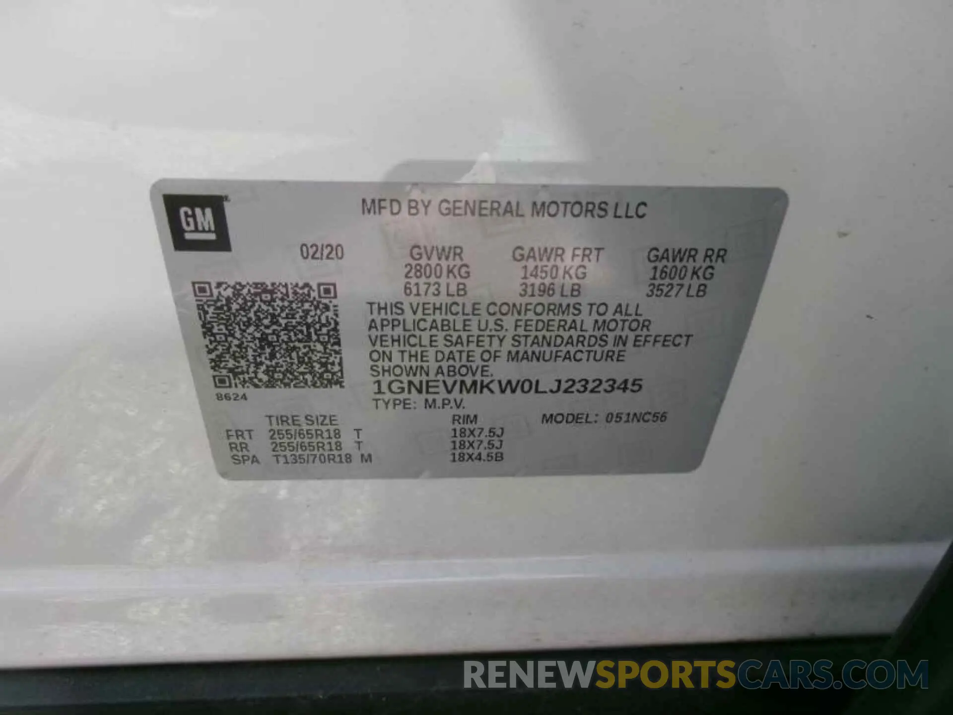 6 Фотография поврежденного автомобиля 1GNEVMKW0LJ232345 CHEVROLET TRAVERSE 2020