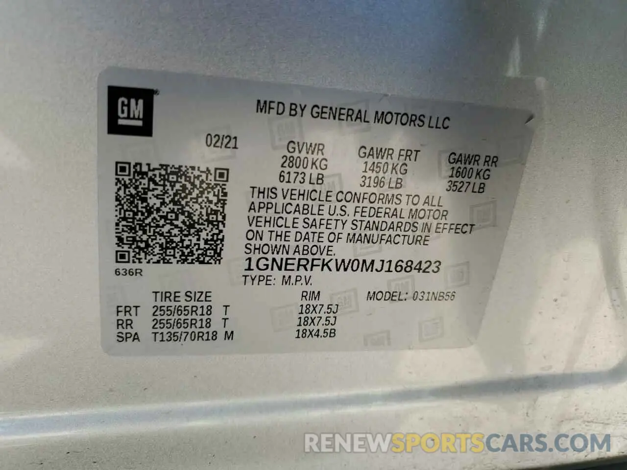 12 Фотография поврежденного автомобиля 1GNERFKW0MJ168423 CHEVROLET TRAVERSE 2021
