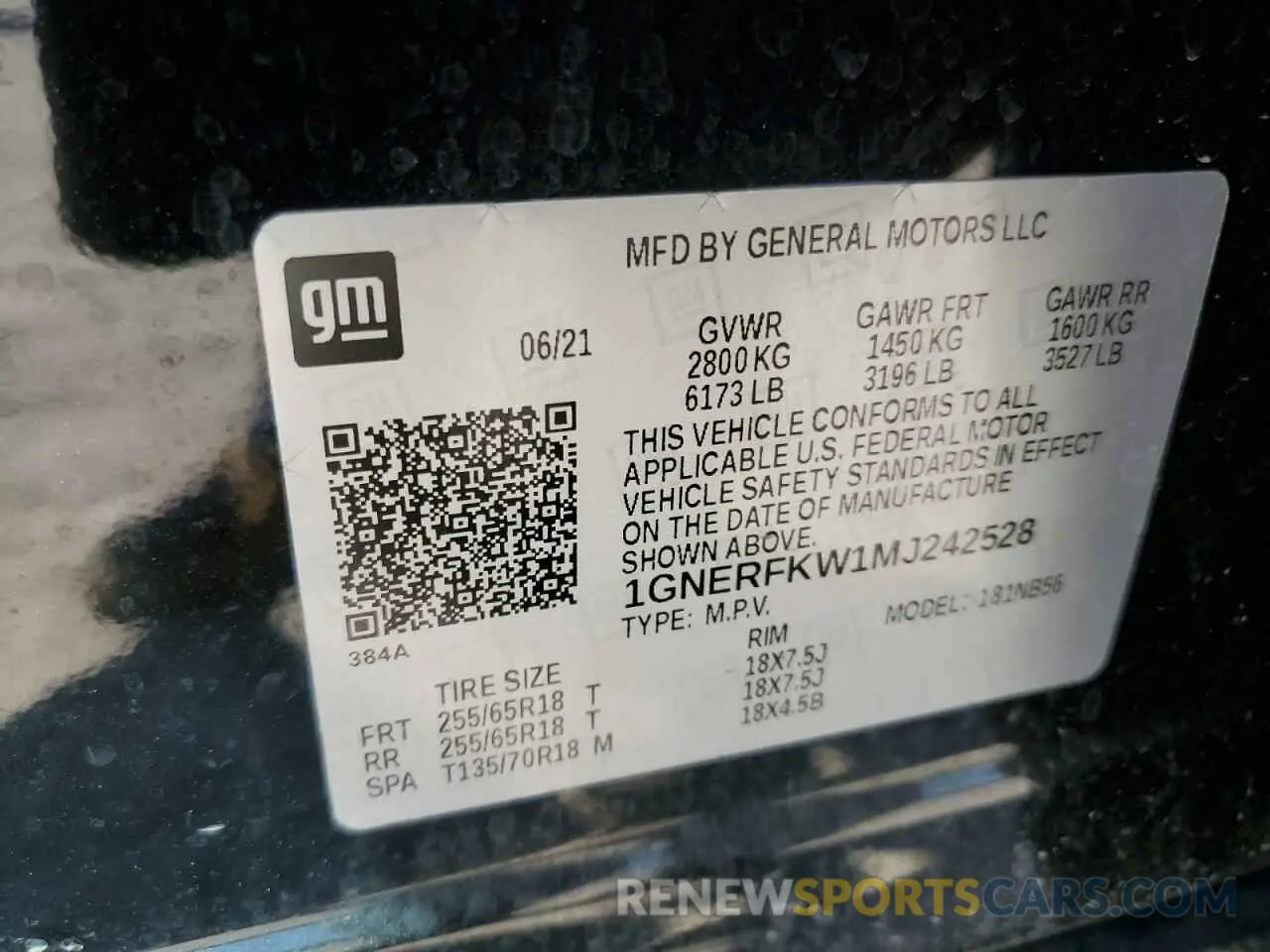 13 Фотография поврежденного автомобиля 1GNERFKW1MJ242528 CHEVROLET TRAVERSE 2021