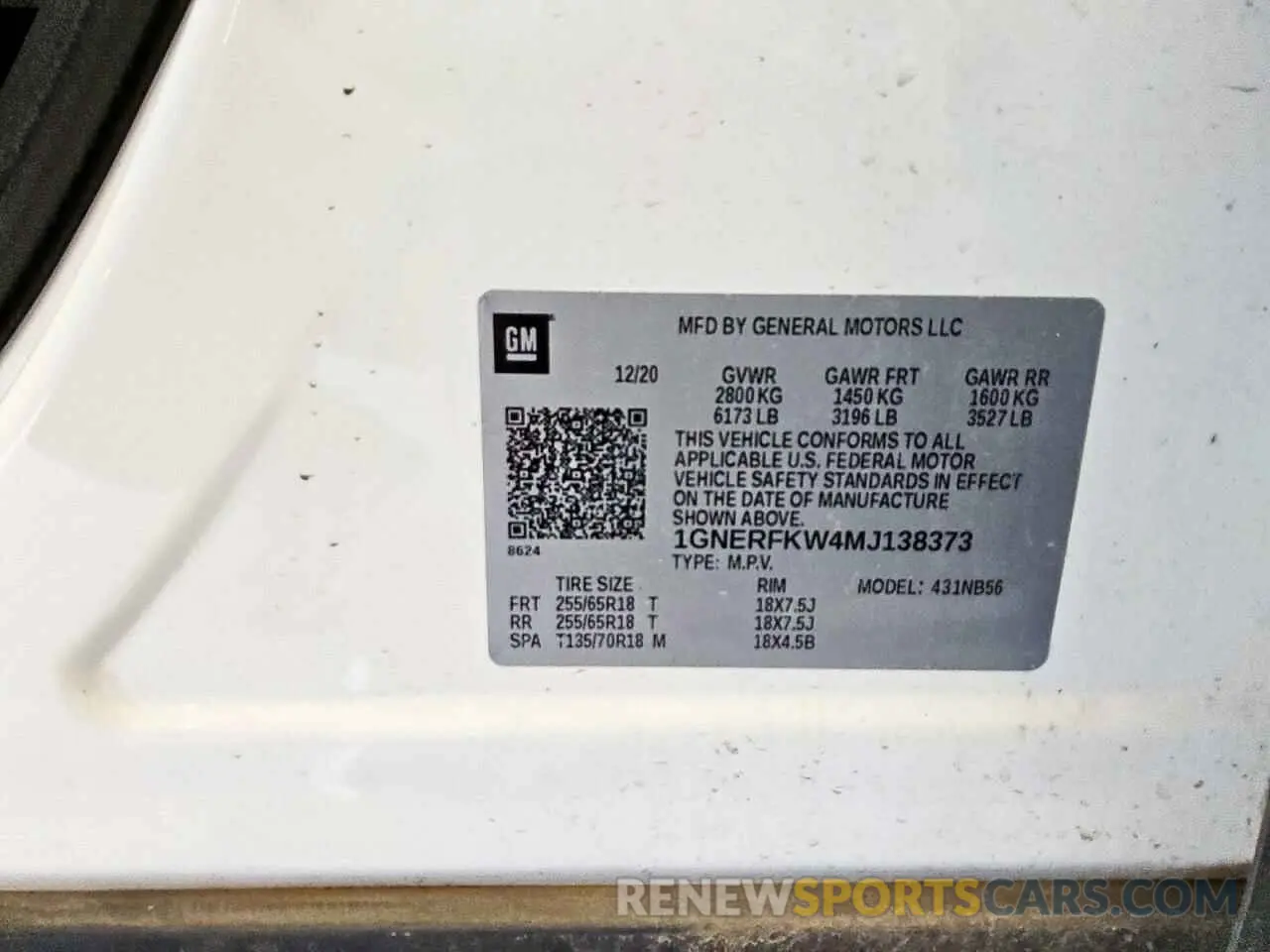 12 Photograph of a damaged car 1GNERFKW4MJ138373 CHEVROLET TRAVERSE 2021