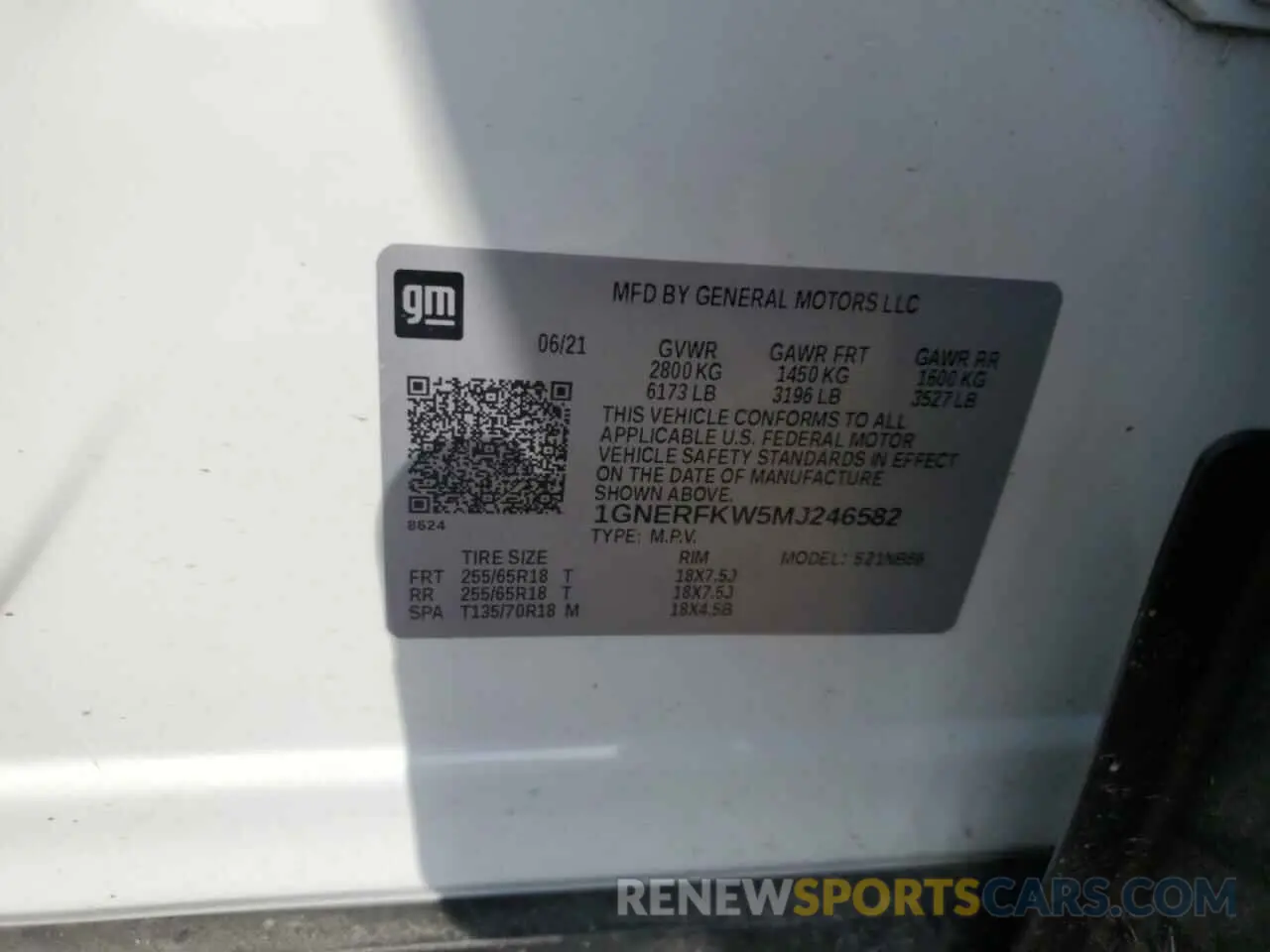 13 Фотография поврежденного автомобиля 1GNERFKW5MJ246582 CHEVROLET TRAVERSE 2021