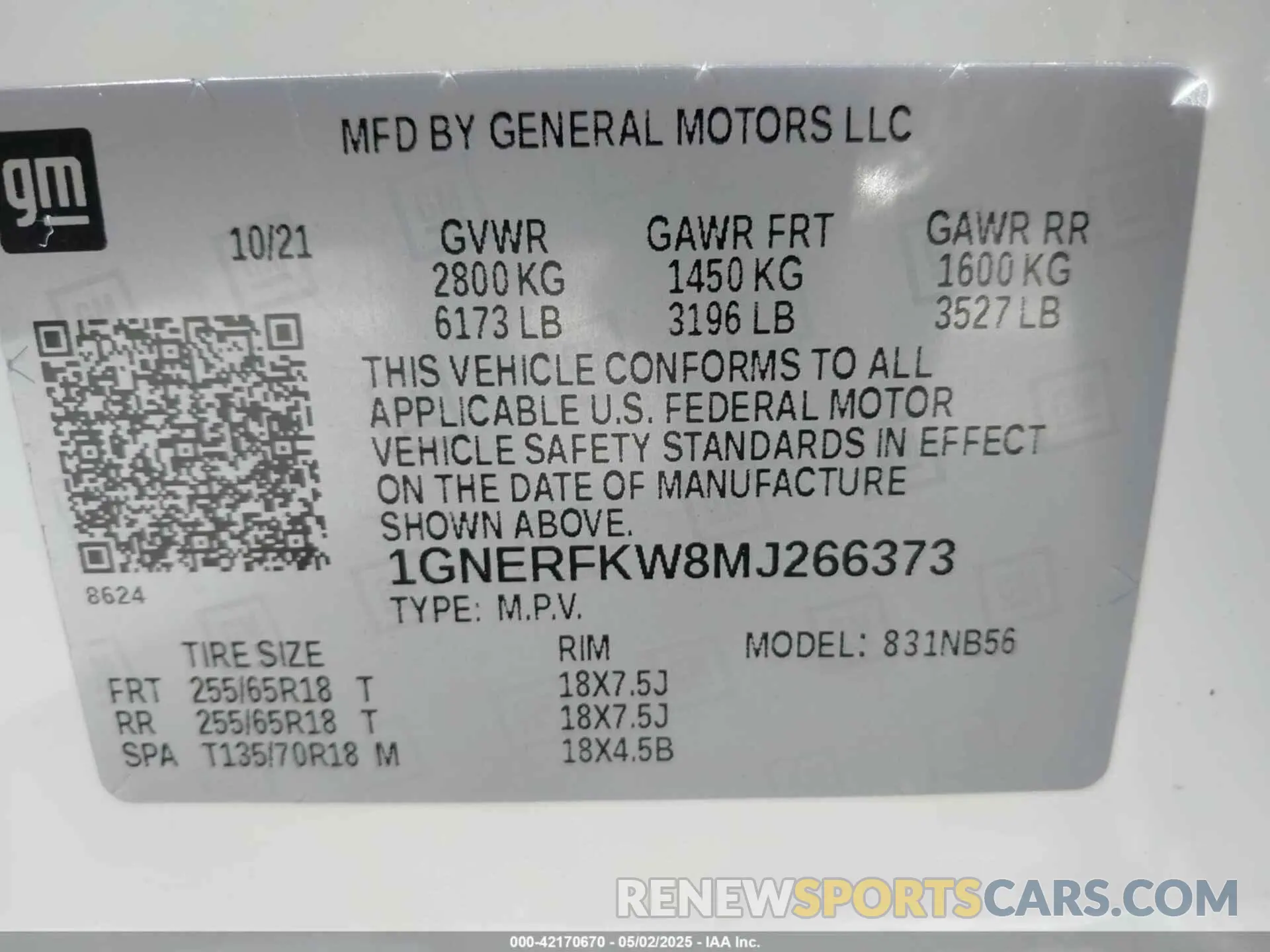 9 Photograph of a damaged car 1GNERFKW8MJ266373 CHEVROLET TRAVERSE 2021