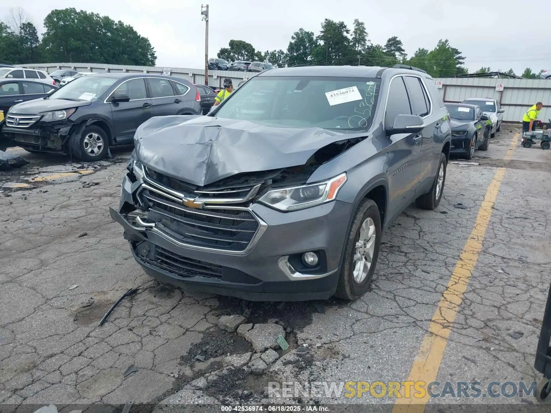 2 Photograph of a damaged car 1GNERGKW1MJ157095 CHEVROLET TRAVERSE 2021