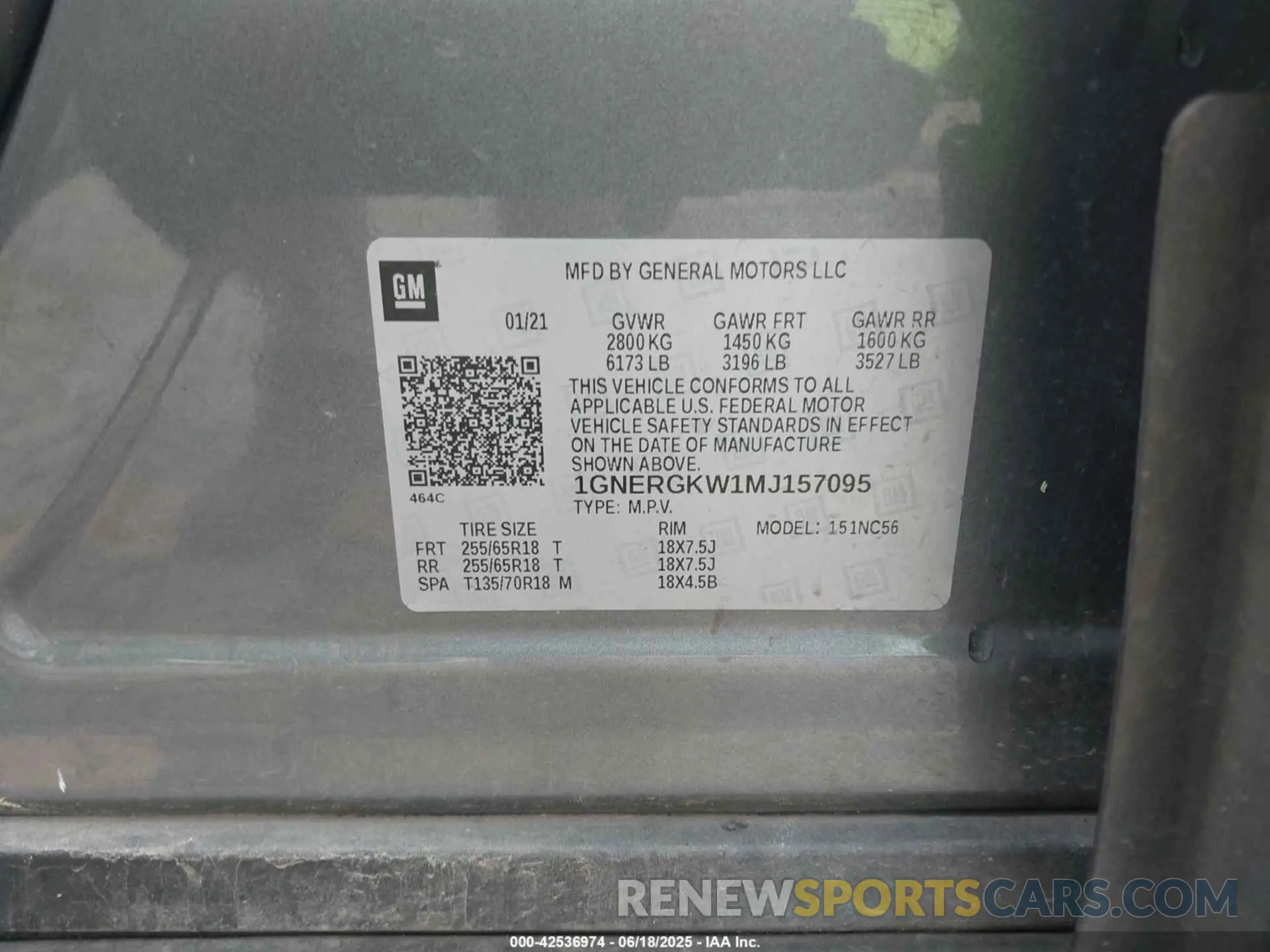 9 Photograph of a damaged car 1GNERGKW1MJ157095 CHEVROLET TRAVERSE 2021