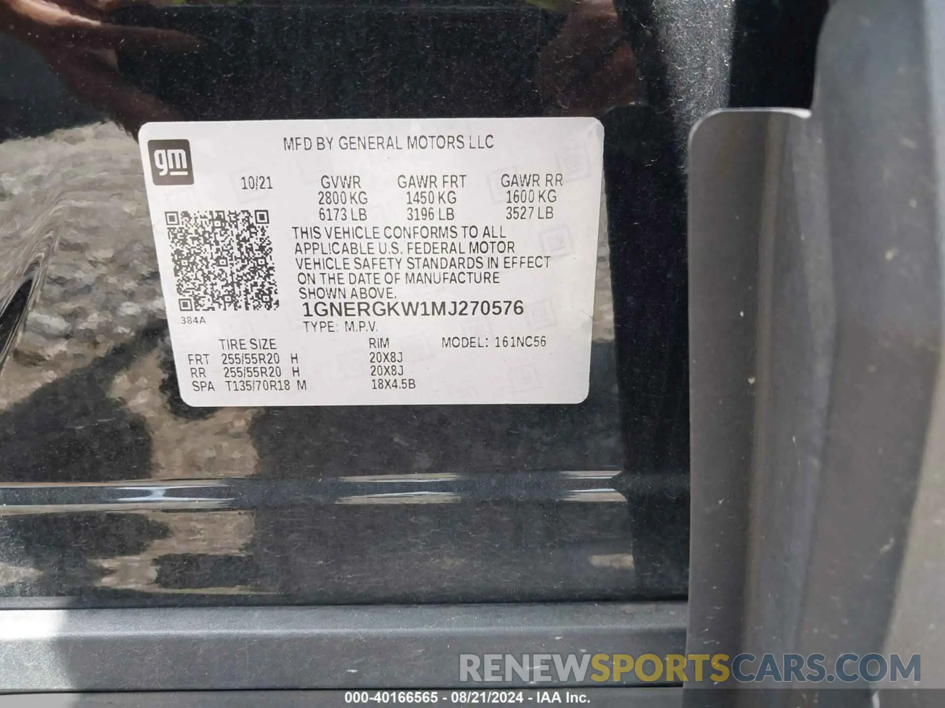 9 Фотография поврежденного автомобиля 1GNERGKW1MJ270576 CHEVROLET TRAVERSE 2021