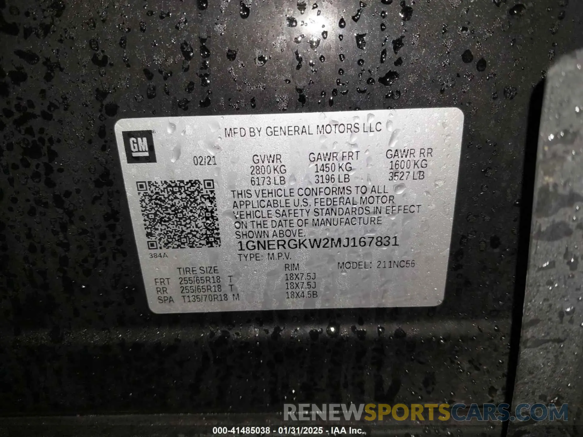 9 Photograph of a damaged car 1GNERGKW2MJ167831 CHEVROLET TRAVERSE 2021