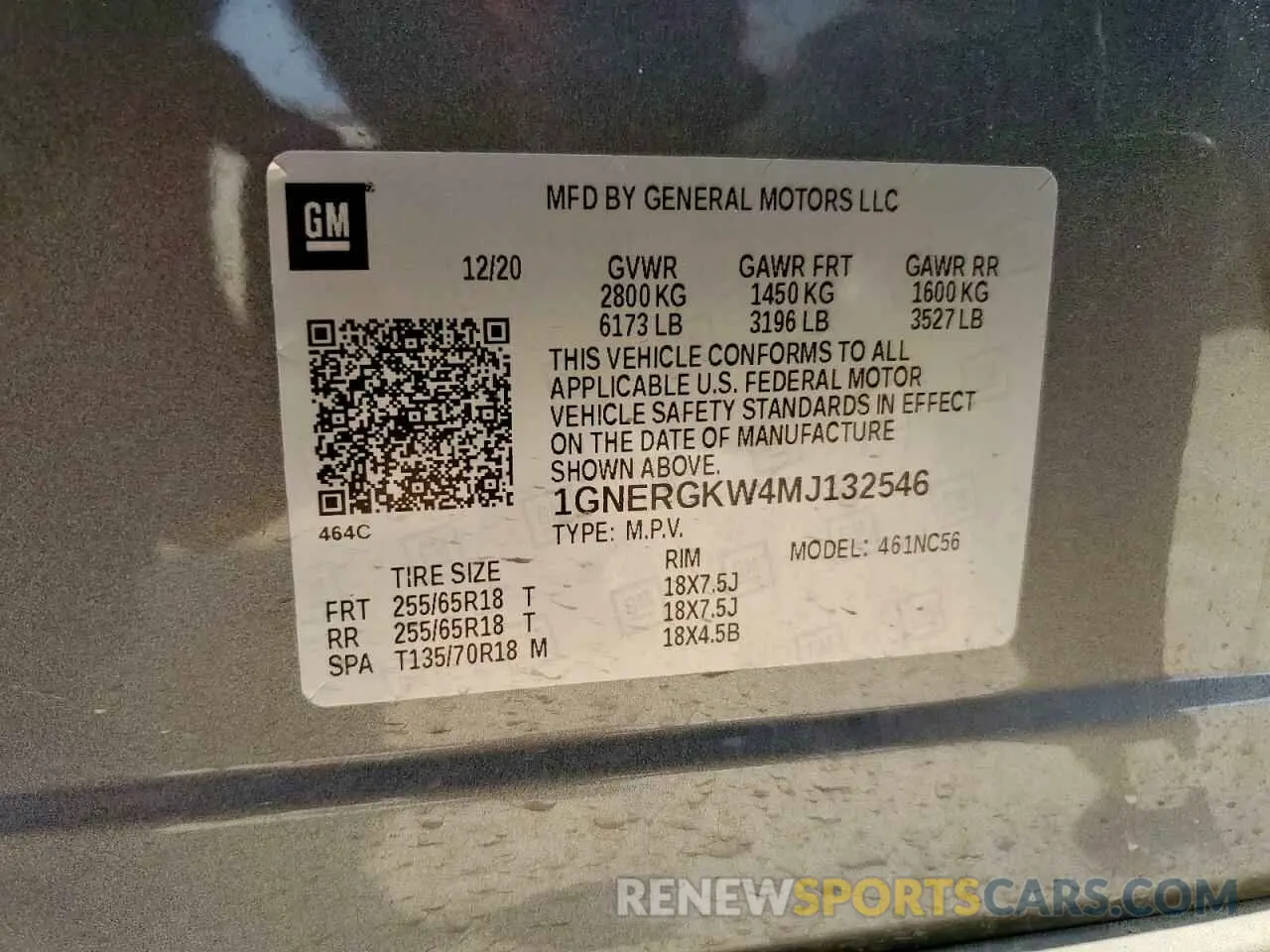 14 Photograph of a damaged car 1GNERGKW4MJ132546 CHEVROLET TRAVERSE 2021