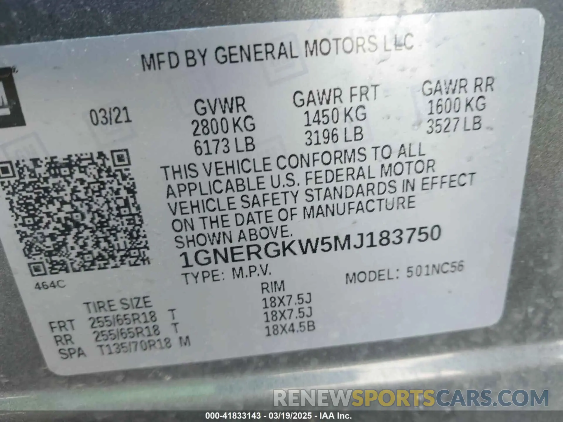 9 Photograph of a damaged car 1GNERGKW5MJ183750 CHEVROLET TRAVERSE 2021
