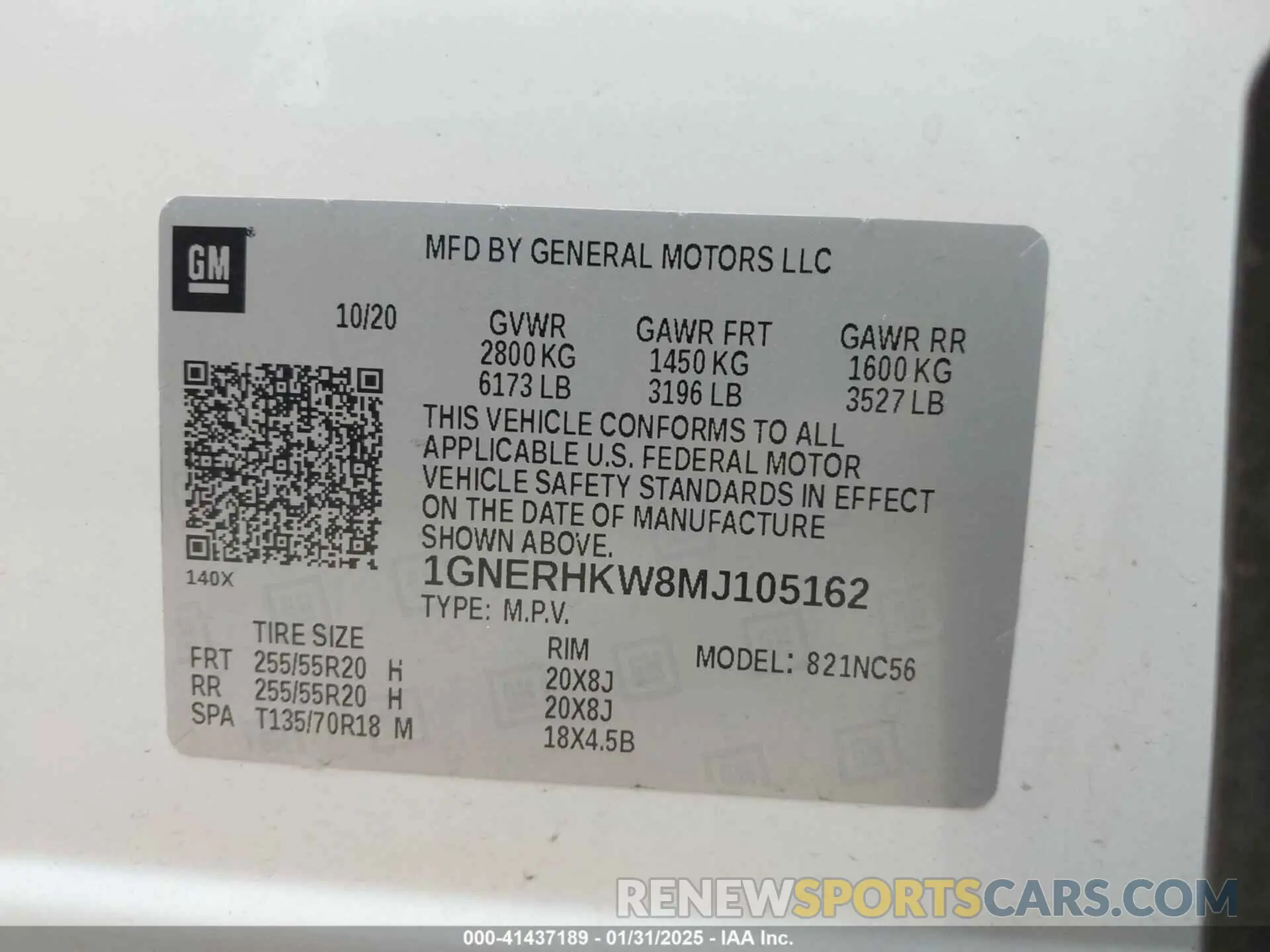9 Фотография поврежденного автомобиля 1GNERHKW8MJ105162 CHEVROLET TRAVERSE 2021