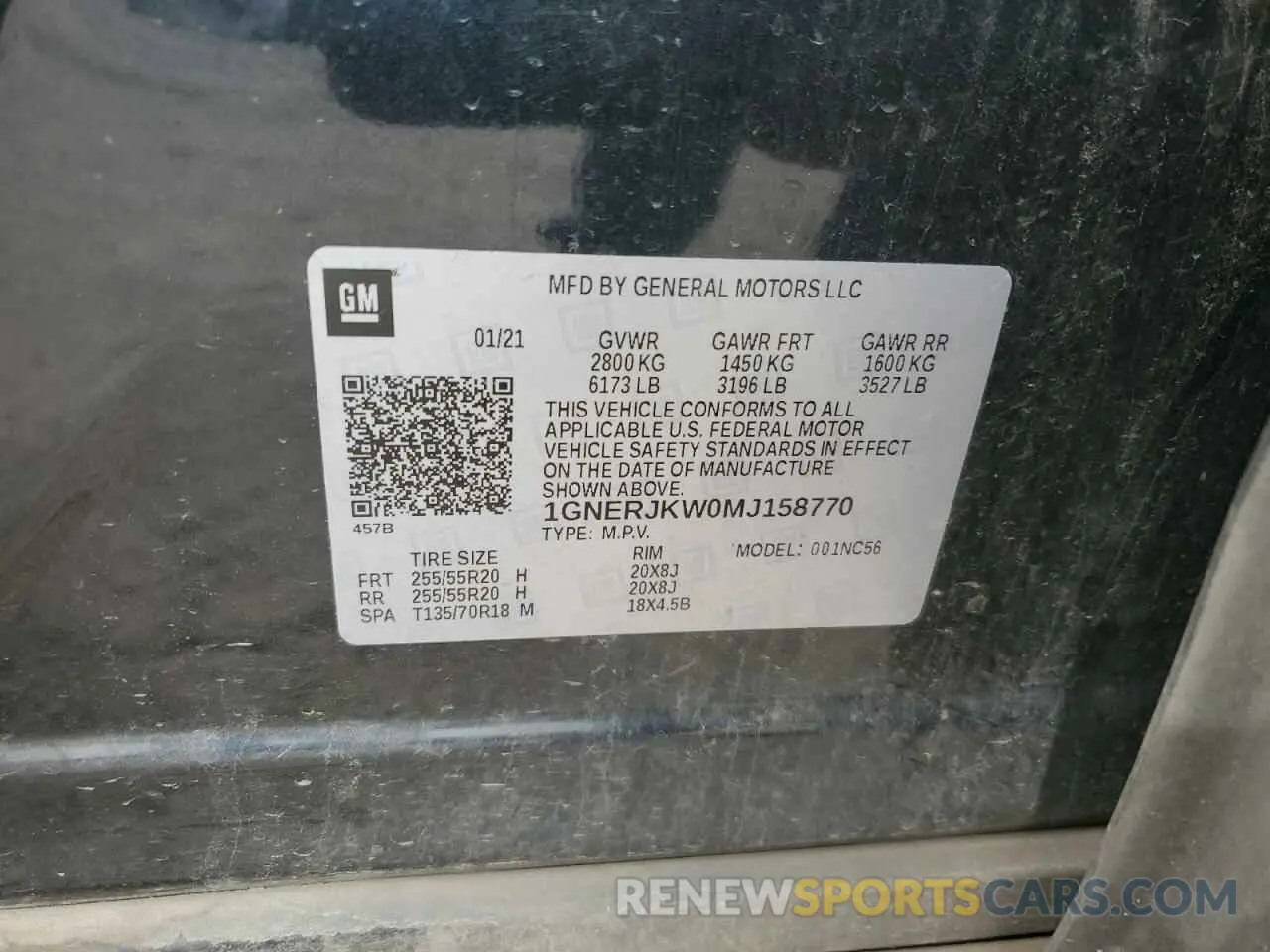 13 Photograph of a damaged car 1GNERJKW0MJ158770 CHEVROLET TRAVERSE 2021