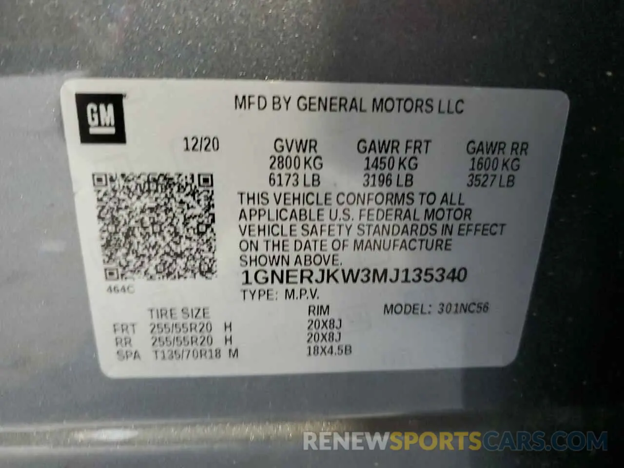 15 Photograph of a damaged car 1GNERJKW3MJ135340 CHEVROLET TRAVERSE 2021