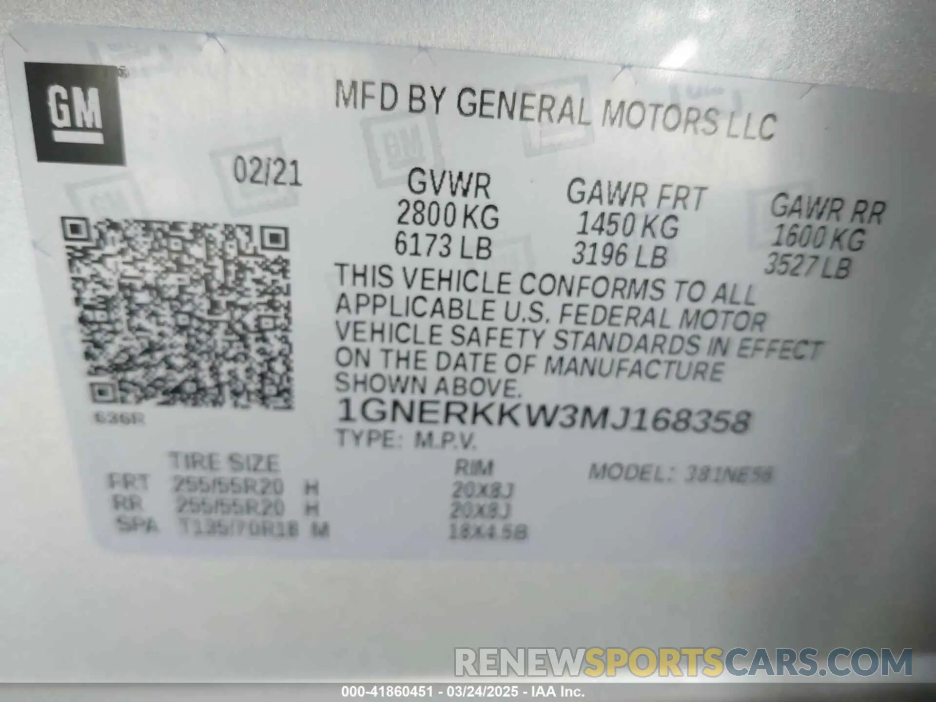 9 Photograph of a damaged car 1GNERKKW3MJ168358 CHEVROLET TRAVERSE 2021