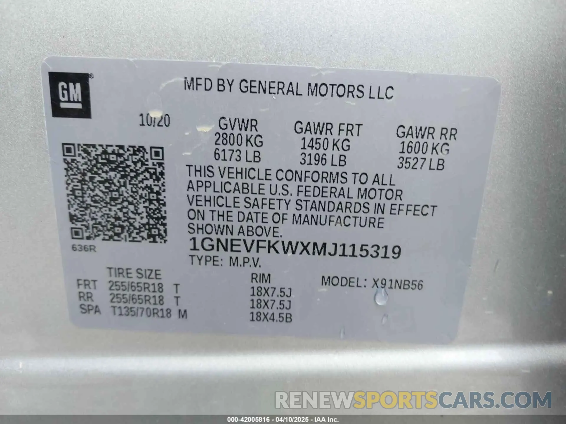 9 Photograph of a damaged car 1GNEVFKWXMJ115319 CHEVROLET TRAVERSE 2021