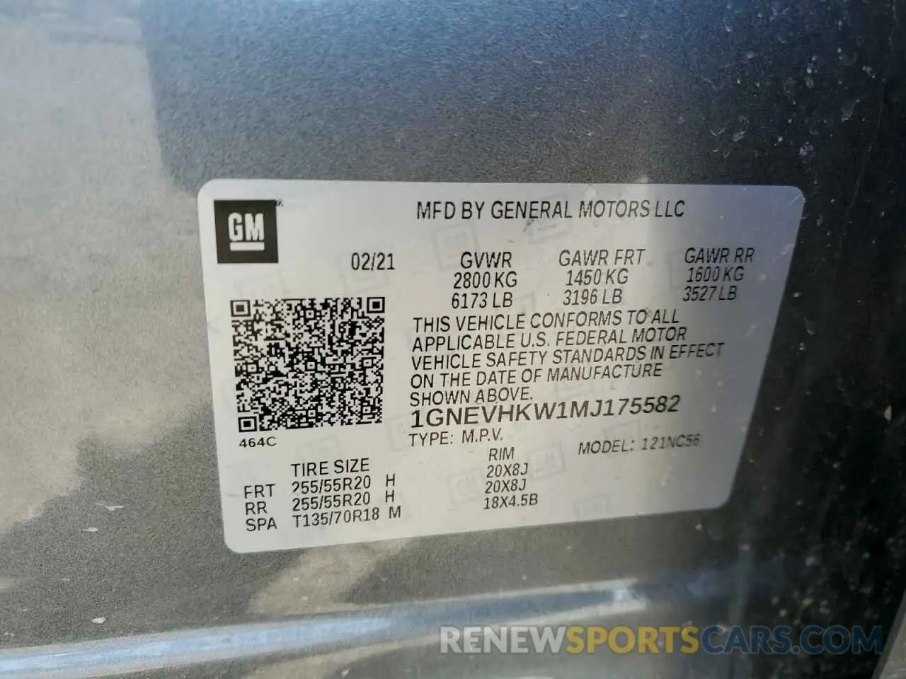15 Photograph of a damaged car 1GNEVHKW1MJ175582 CHEVROLET TRAVERSE 2021