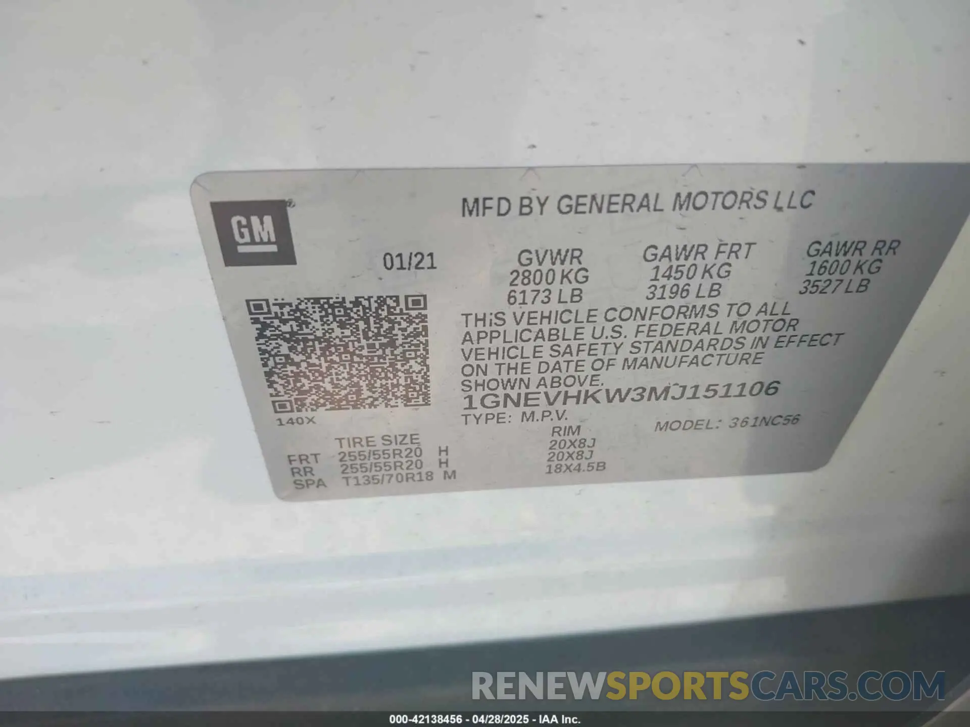 9 Фотография поврежденного автомобиля 1GNEVHKW3MJ151106 CHEVROLET TRAVERSE 2021