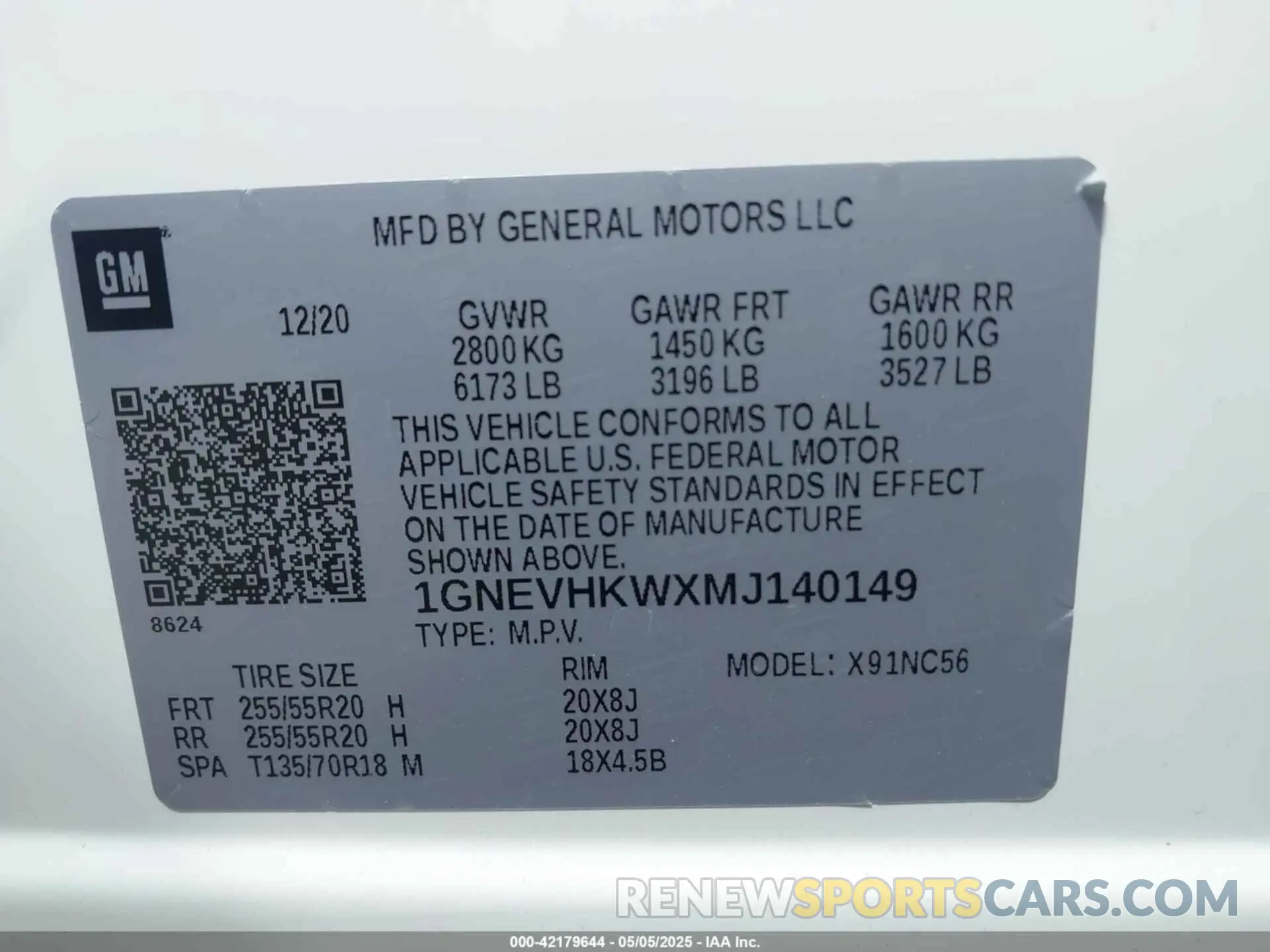 9 Photograph of a damaged car 1GNEVHKWXMJ140149 CHEVROLET TRAVERSE 2021