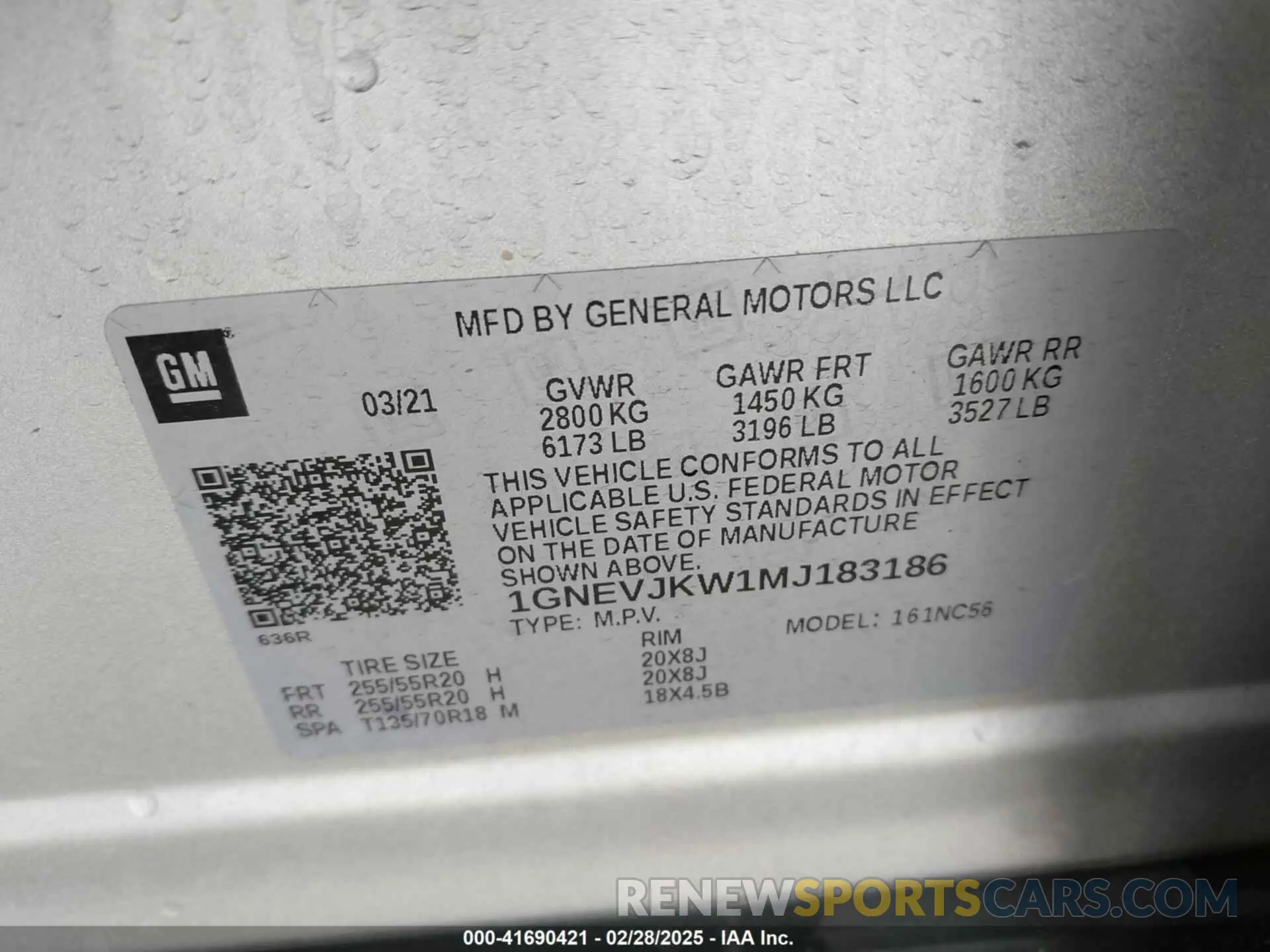 9 Photograph of a damaged car 1GNEVJKW1MJ183186 CHEVROLET TRAVERSE 2021