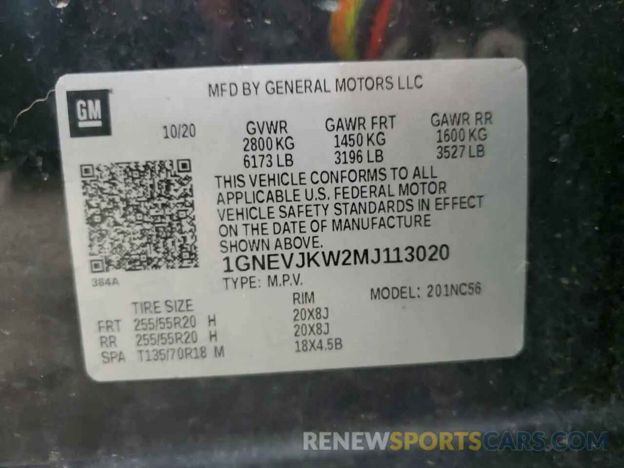 13 Photograph of a damaged car 1GNEVJKW2MJ113020 CHEVROLET TRAVERSE 2021