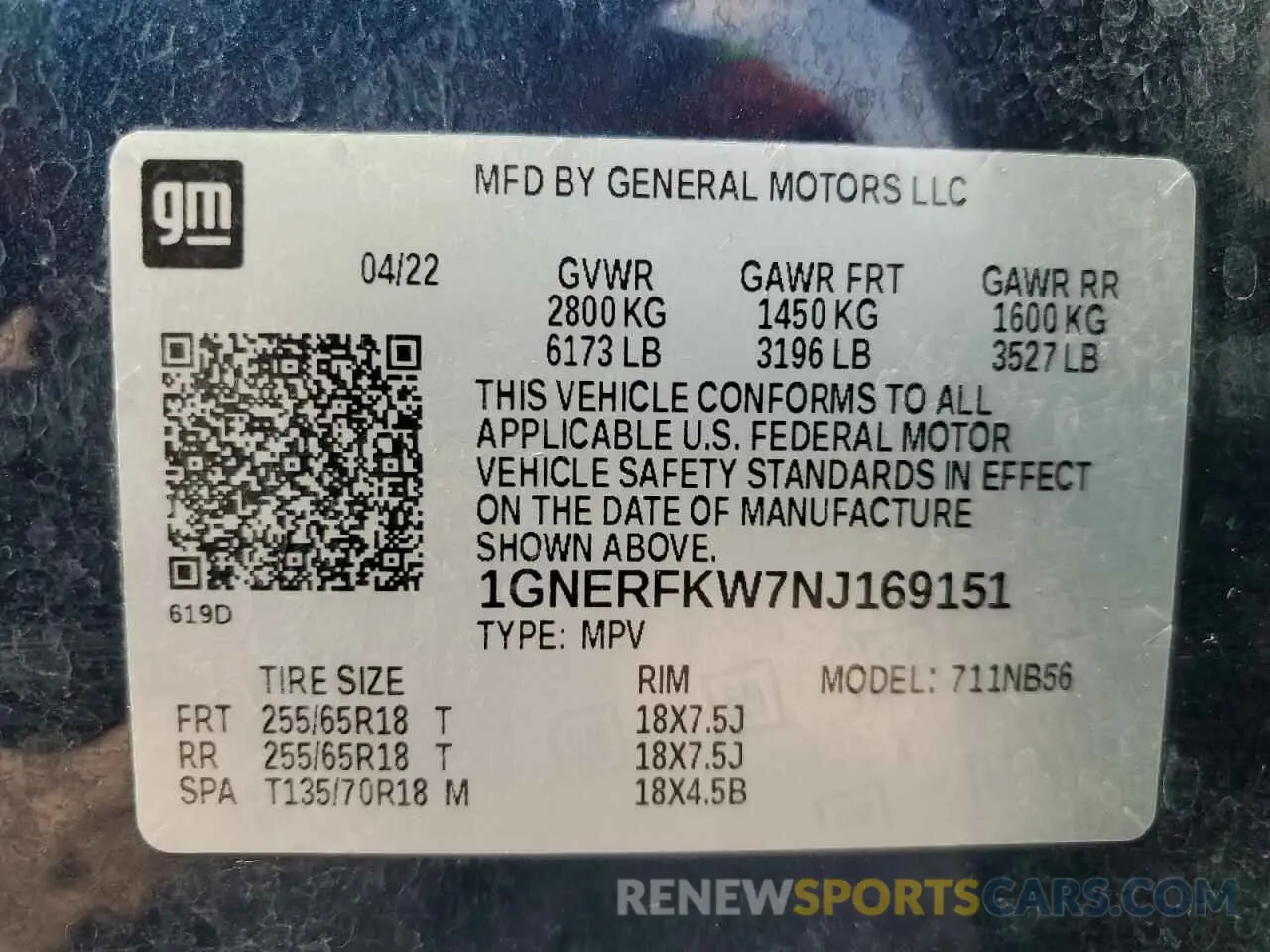 13 Фотография поврежденного автомобиля 1GNERFKW7NJ169151 CHEVROLET TRAVERSE 2022