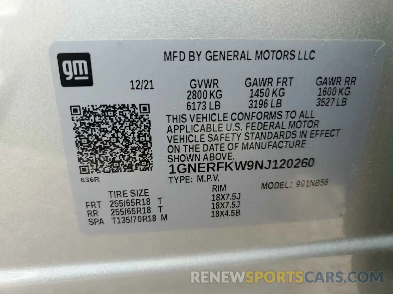 13 Фотография поврежденного автомобиля 1GNERFKW9NJ120260 CHEVROLET TRAVERSE 2022