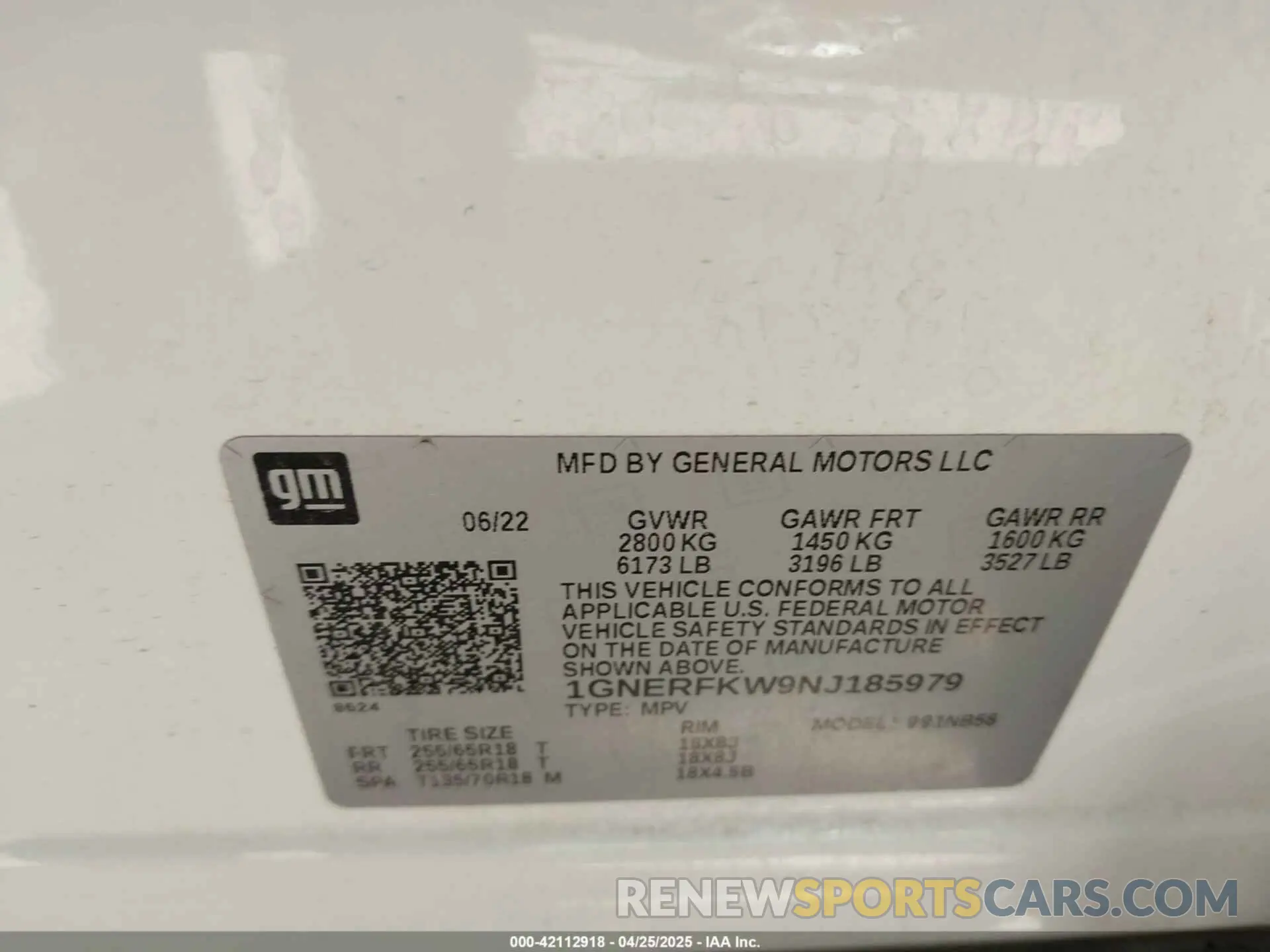 9 Фотография поврежденного автомобиля 1GNERFKW9NJ185979 CHEVROLET TRAVERSE 2022