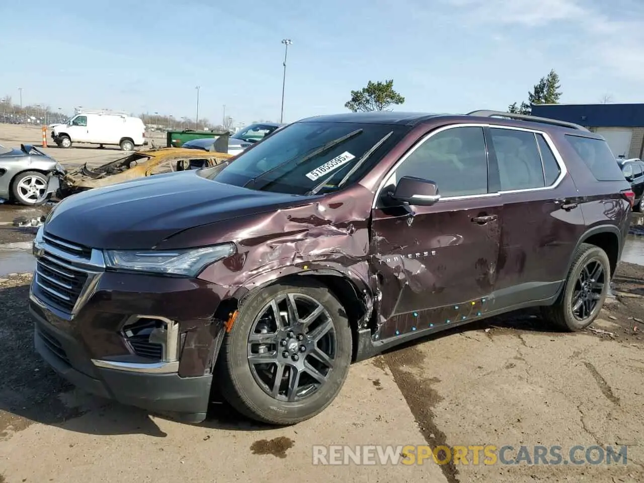 1 Photograph of a damaged car 1GNERGKW6NJ140682 CHEVROLET TRAVERSE 2022