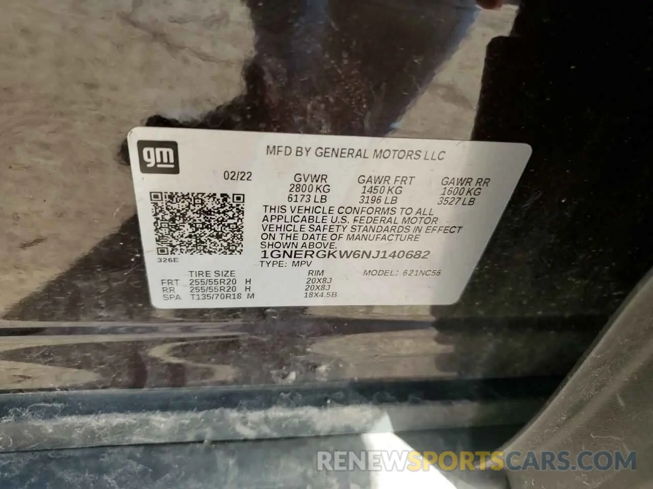 14 Photograph of a damaged car 1GNERGKW6NJ140682 CHEVROLET TRAVERSE 2022