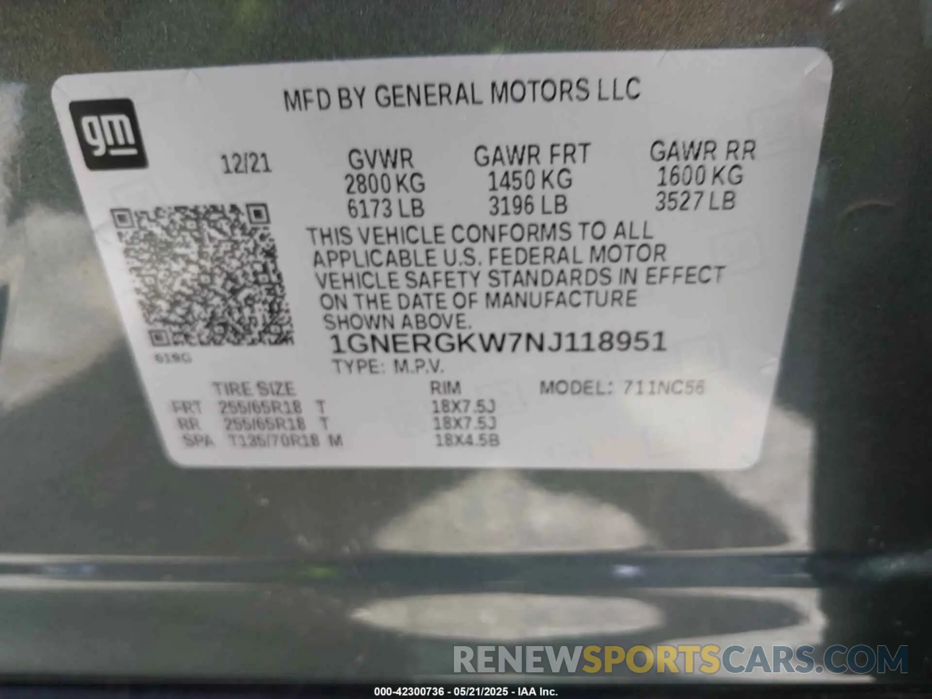 9 Photograph of a damaged car 1GNERGKW7NJ118951 CHEVROLET TRAVERSE 2022