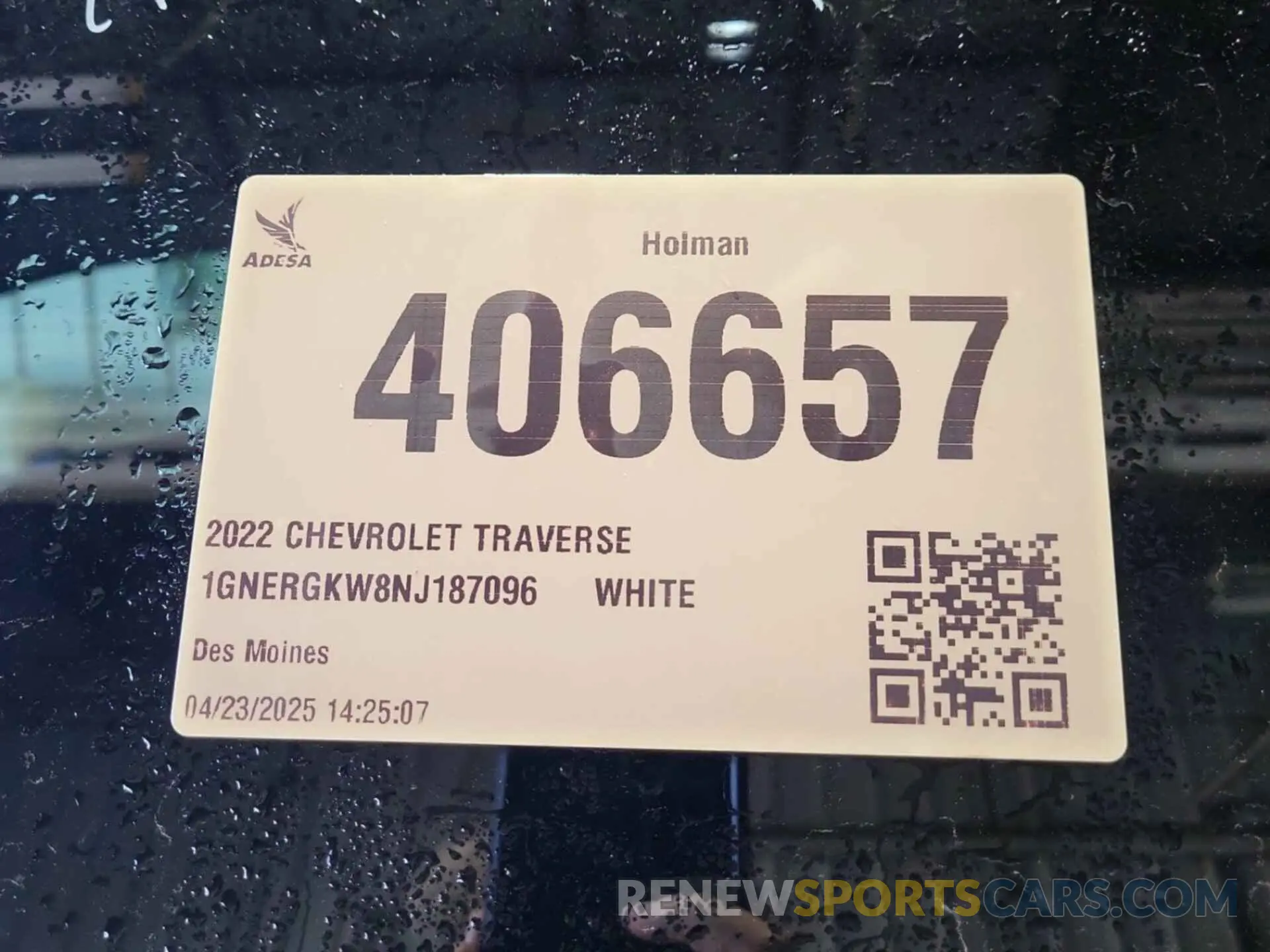 1 Фотография поврежденного автомобиля 1GNERGKW8NJ187096 CHEVROLET TRAVERSE 2022