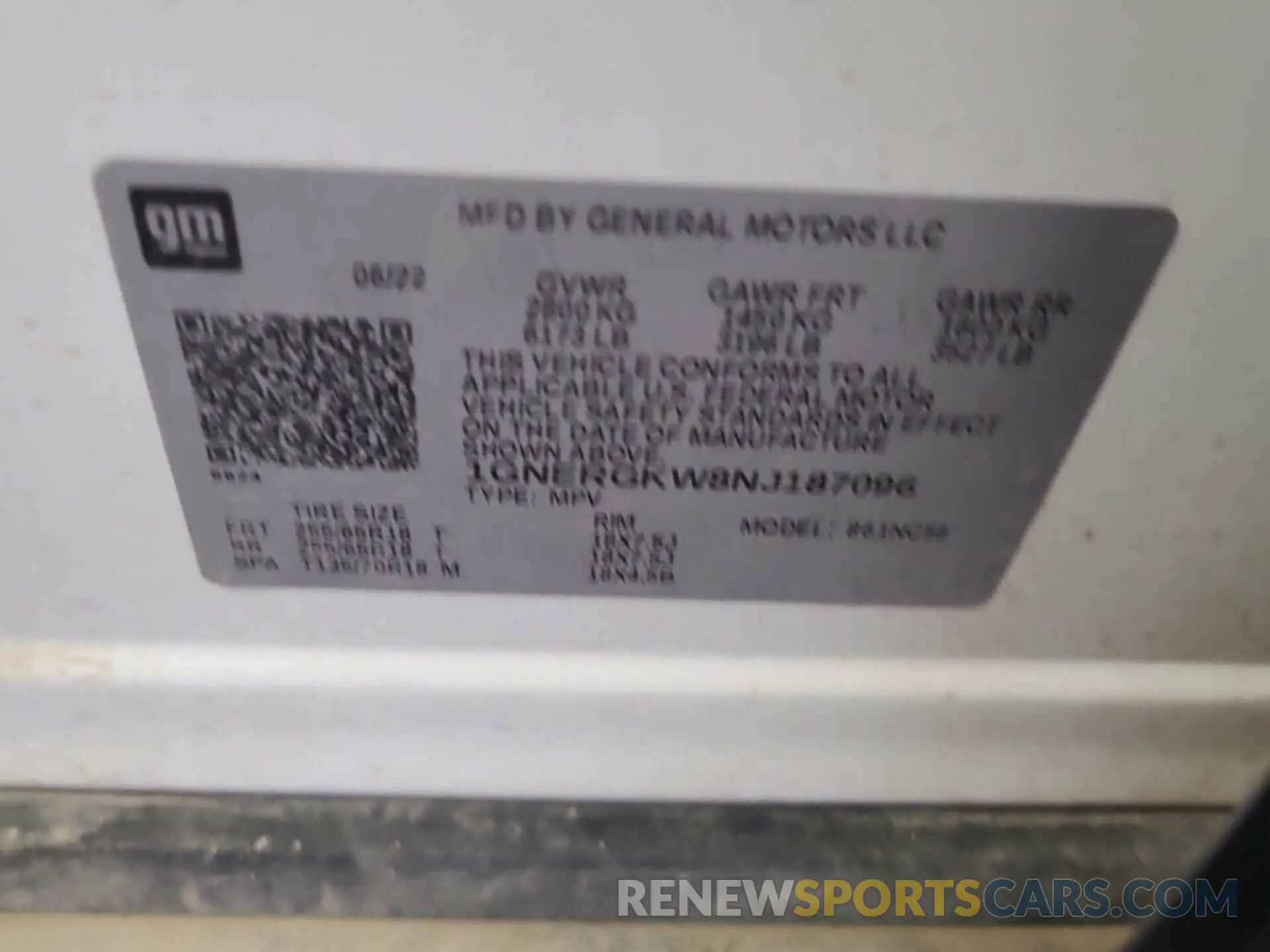 7 Фотография поврежденного автомобиля 1GNERGKW8NJ187096 CHEVROLET TRAVERSE 2022