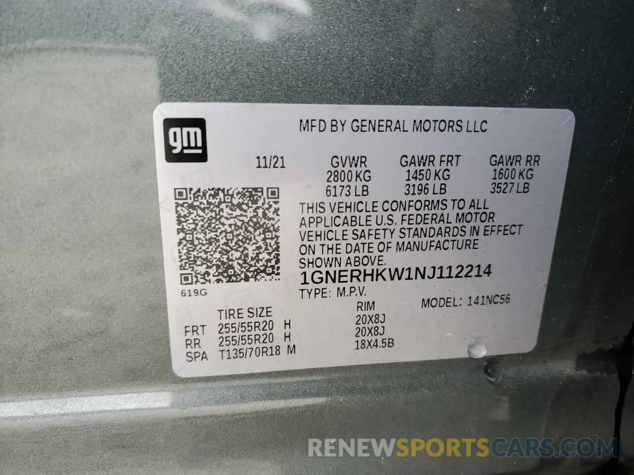 14 Photograph of a damaged car 1GNERHKW1NJ112214 CHEVROLET TRAVERSE 2022