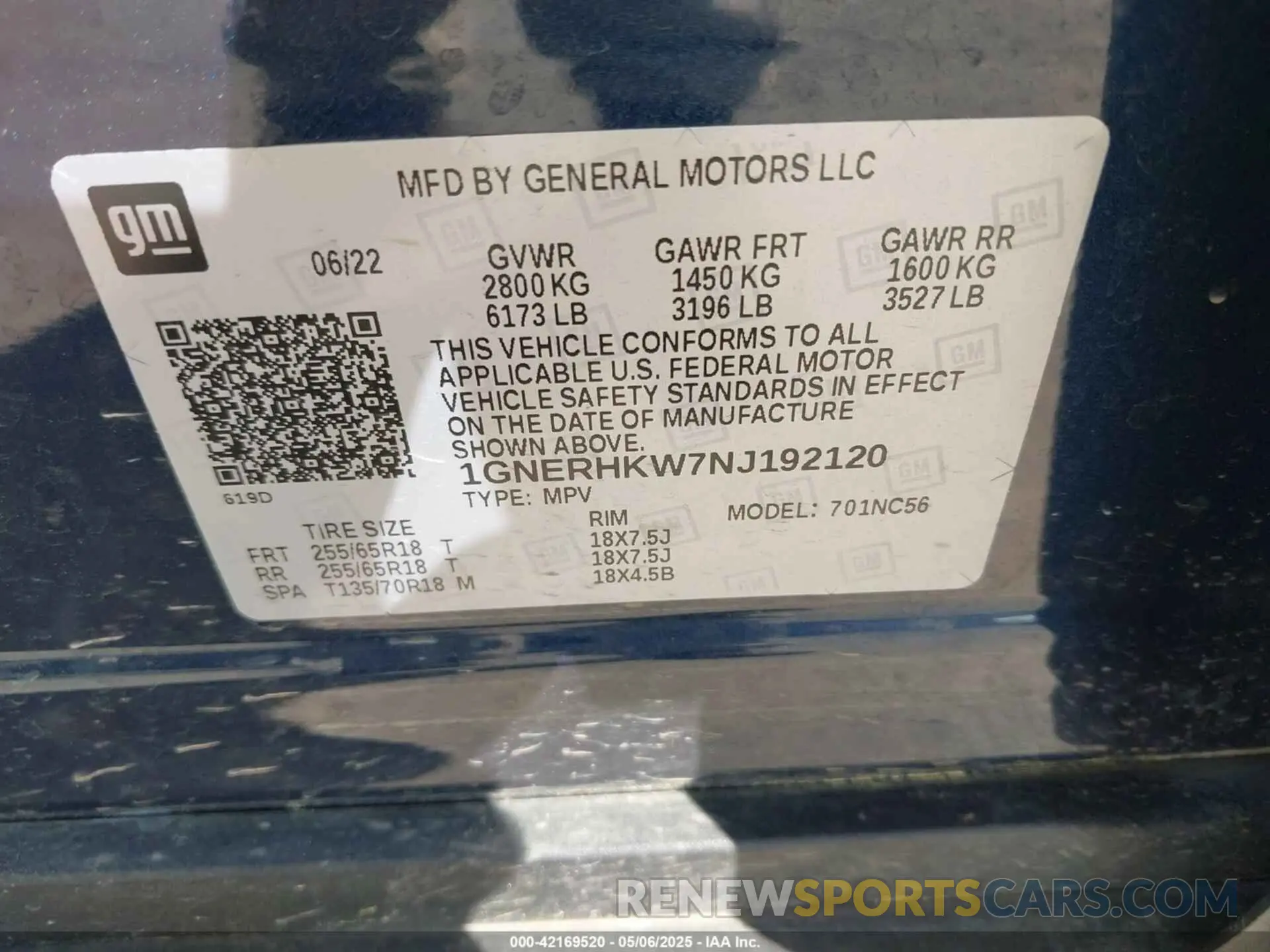 9 Фотография поврежденного автомобиля 1GNERHKW7NJ192120 CHEVROLET TRAVERSE 2022