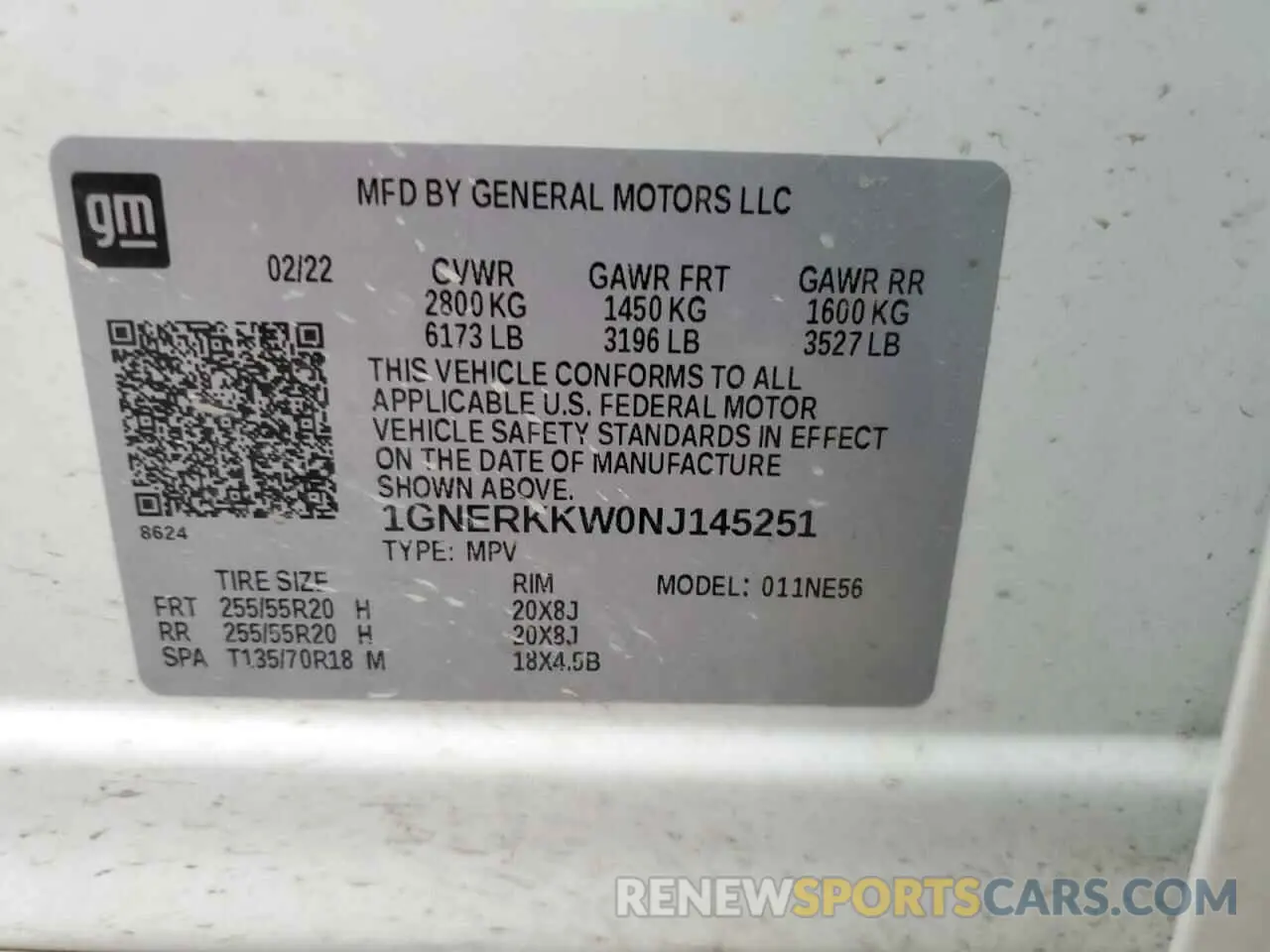 13 Фотография поврежденного автомобиля 1GNERKKW0NJ145251 CHEVROLET TRAVERSE 2022