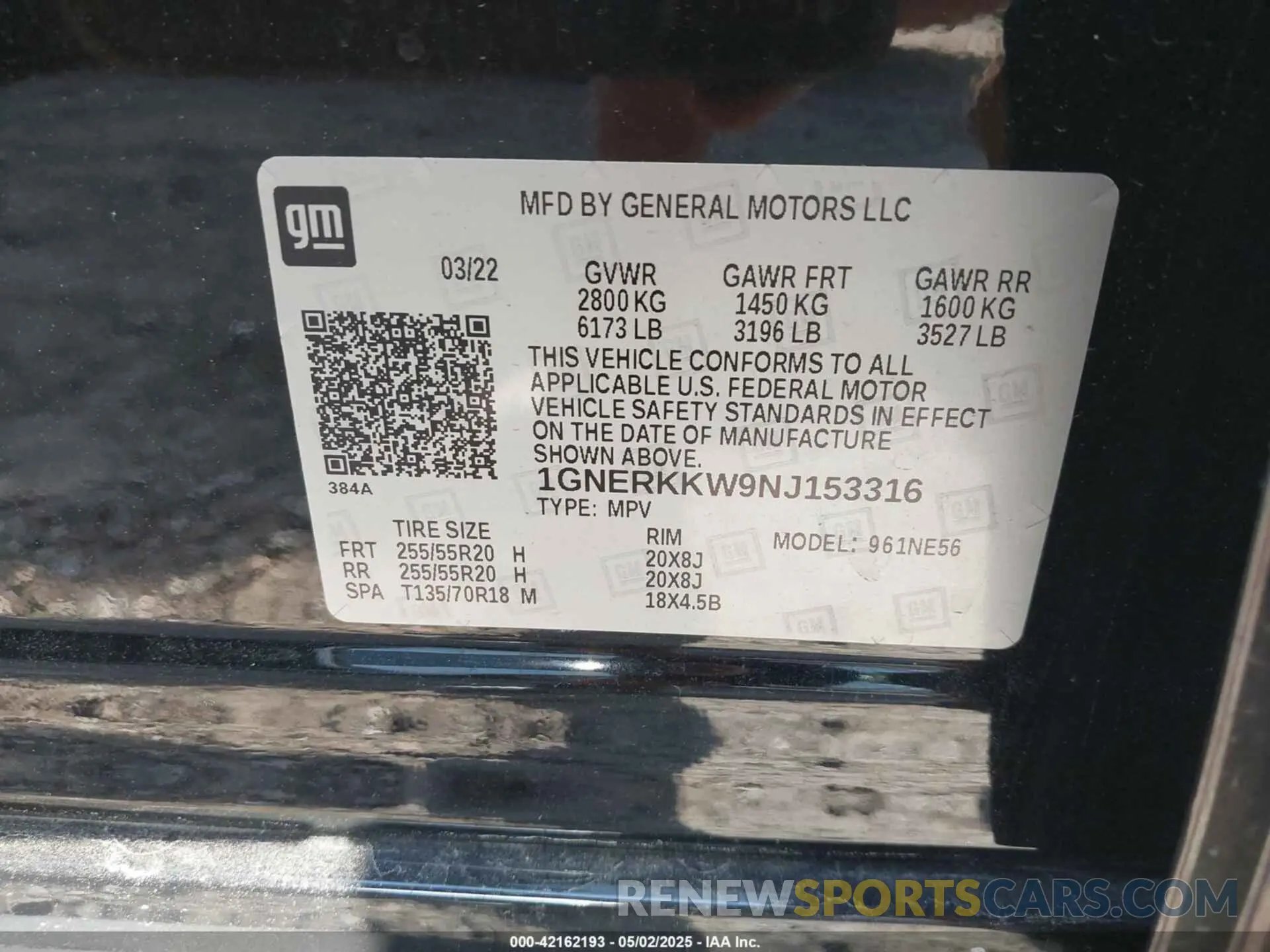 9 Photograph of a damaged car 1GNERKKW9NJ153316 CHEVROLET TRAVERSE 2022