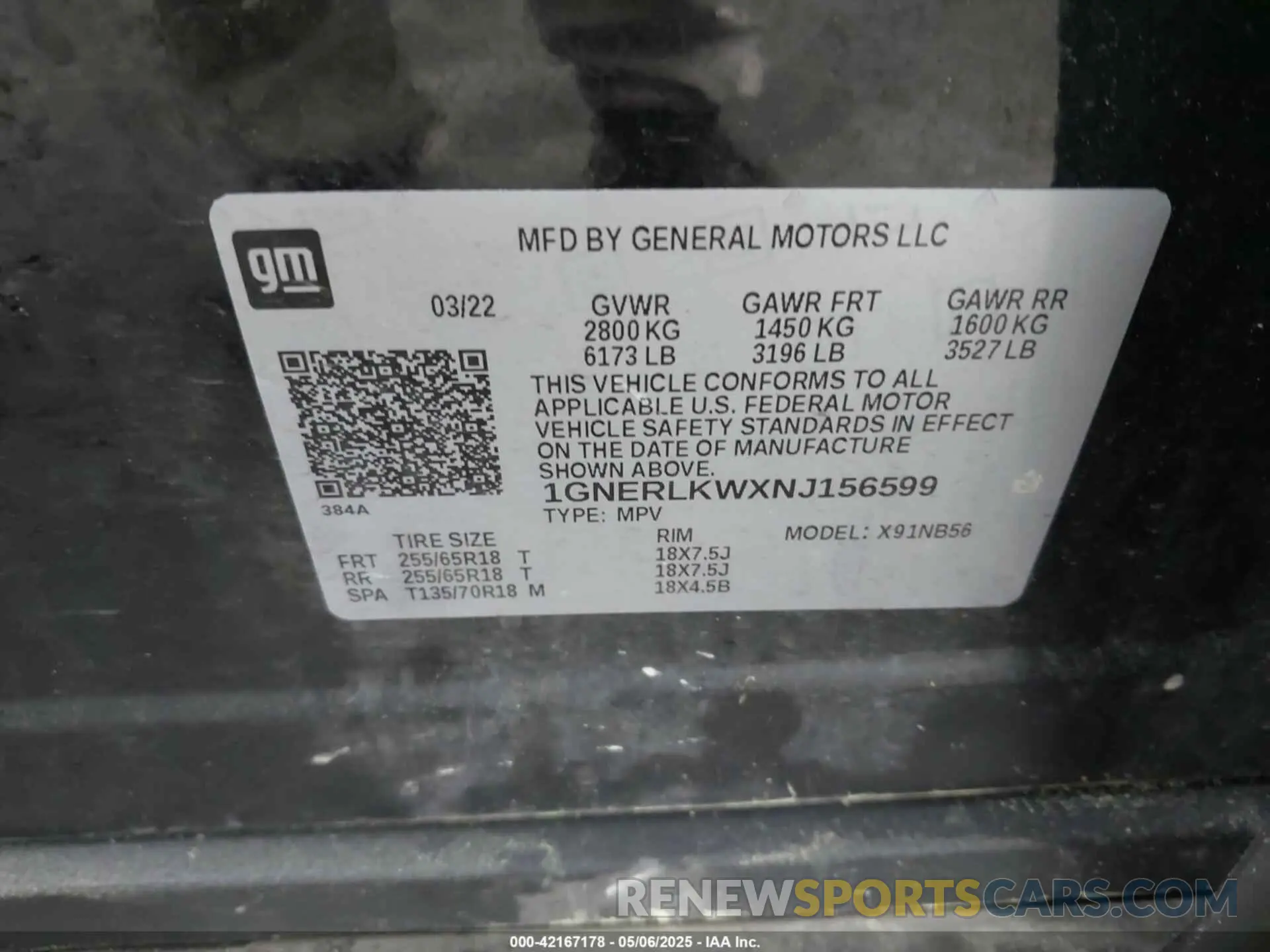 9 Photograph of a damaged car 1GNERLKWXNJ156599 CHEVROLET TRAVERSE 2022