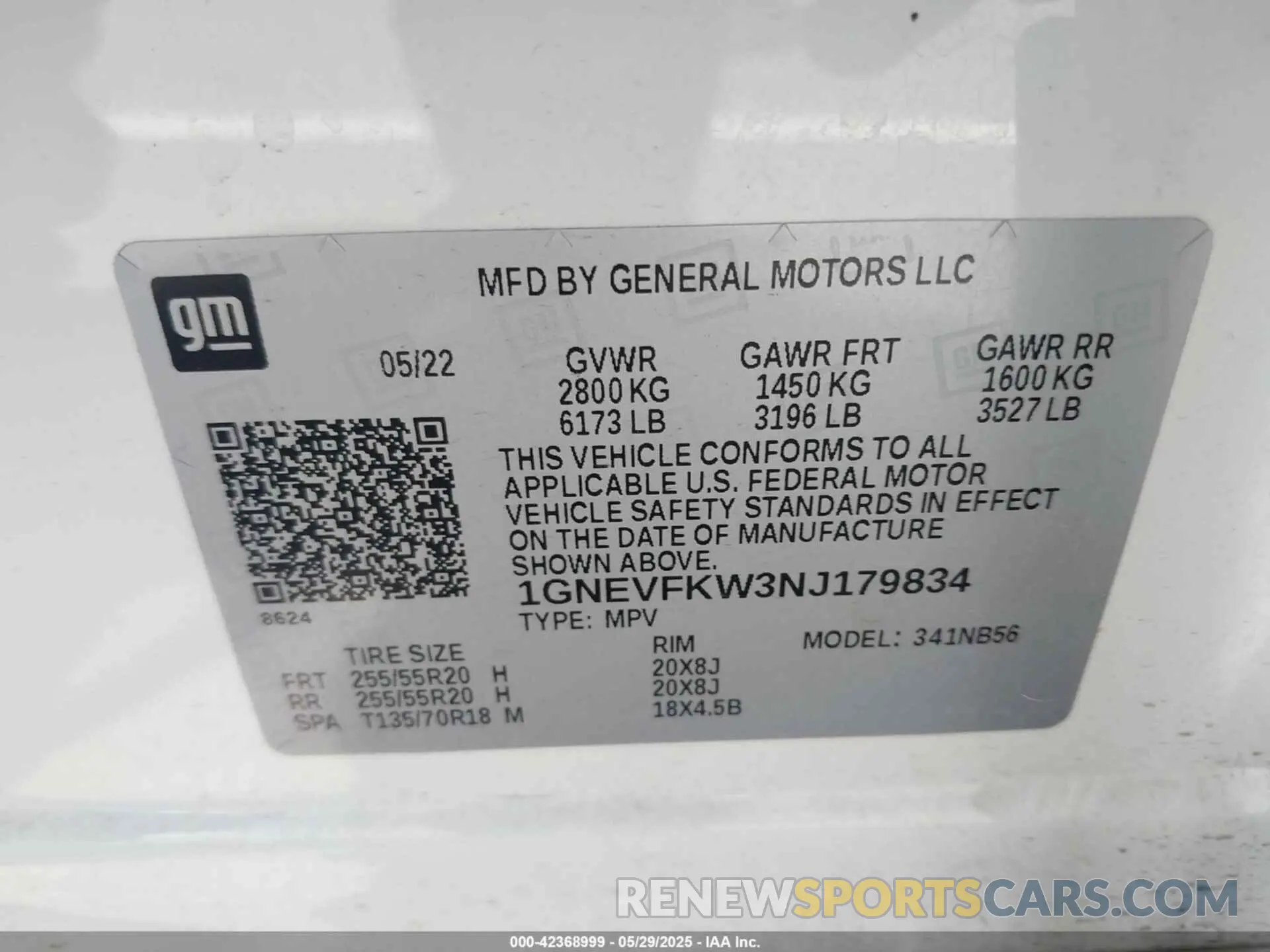 9 Photograph of a damaged car 1GNEVFKW3NJ179834 CHEVROLET TRAVERSE 2022