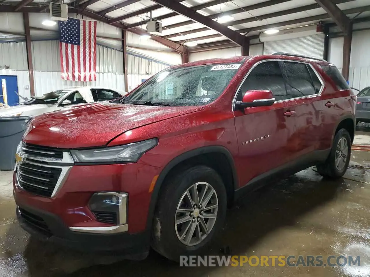 1 Photograph of a damaged car 1GNEVGKW7NJ121196 CHEVROLET TRAVERSE 2022