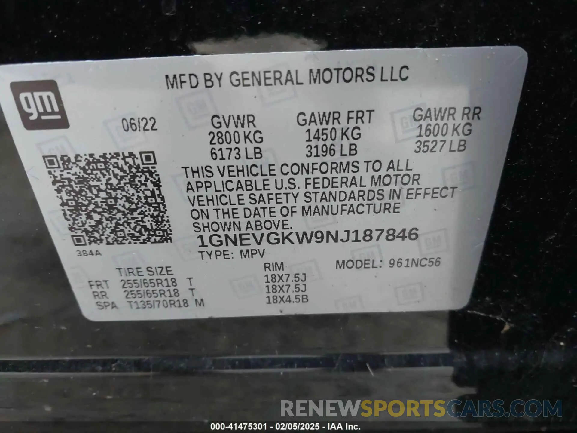 9 Фотография поврежденного автомобиля 1GNEVGKW9NJ187846 CHEVROLET TRAVERSE 2022