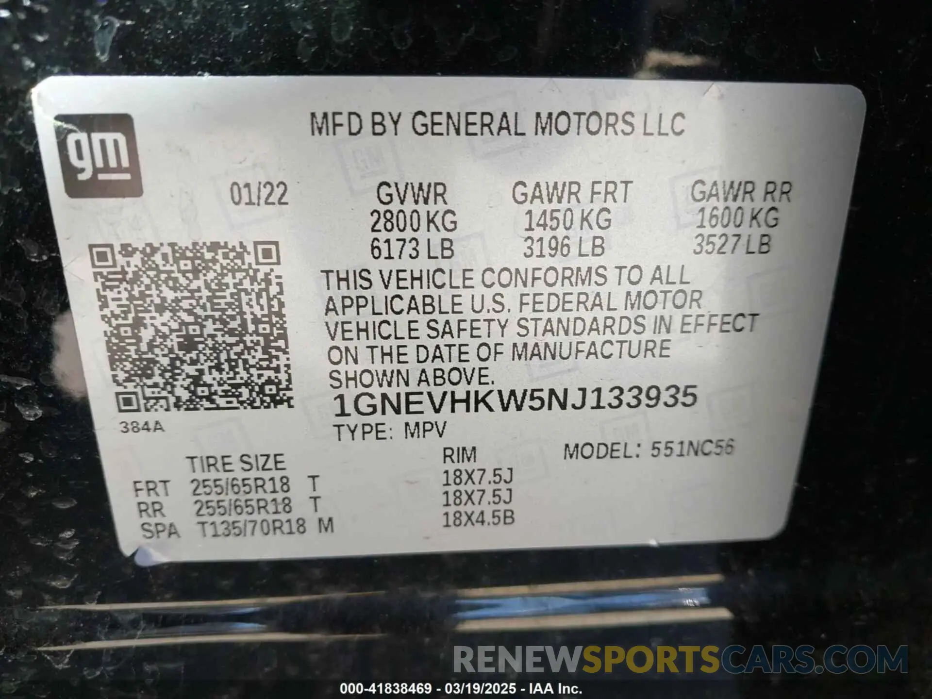 9 Фотография поврежденного автомобиля 1GNEVHKW5NJ133935 CHEVROLET TRAVERSE 2022