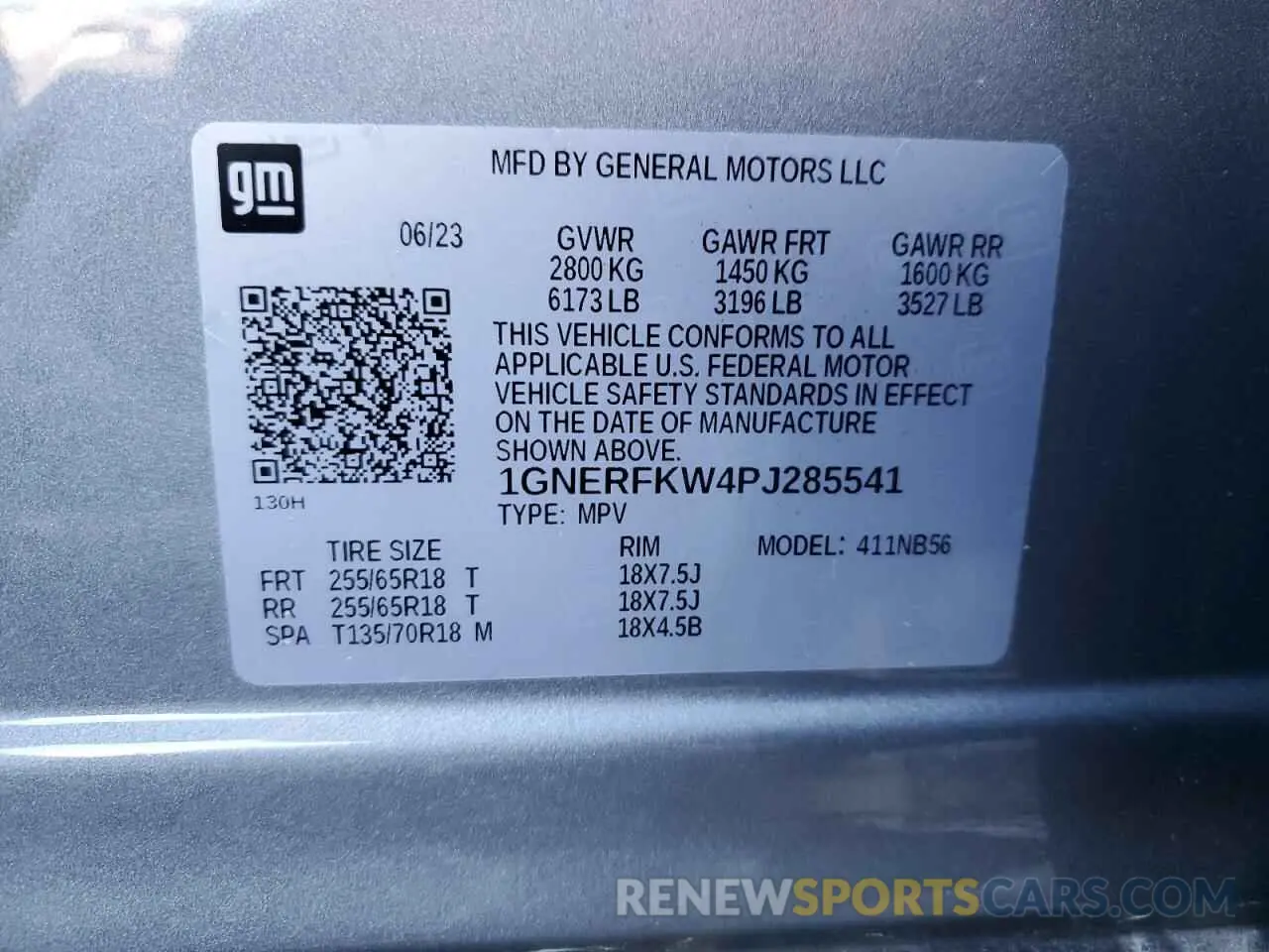 13 Фотография поврежденного автомобиля 1GNERFKW4PJ285541 CHEVROLET TRAVERSE 2023