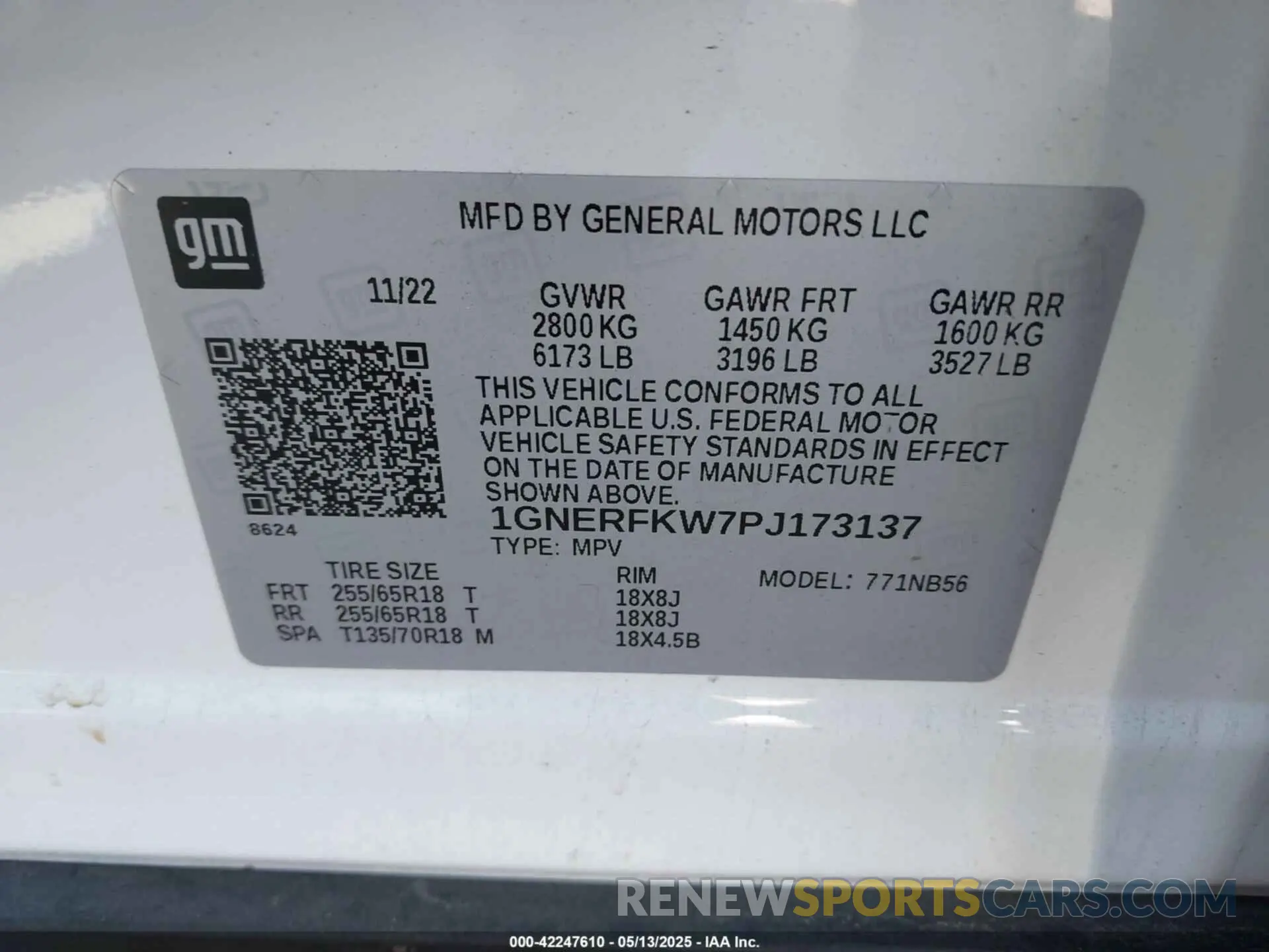 9 Photograph of a damaged car 1GNERFKW7PJ173137 CHEVROLET TRAVERSE 2023