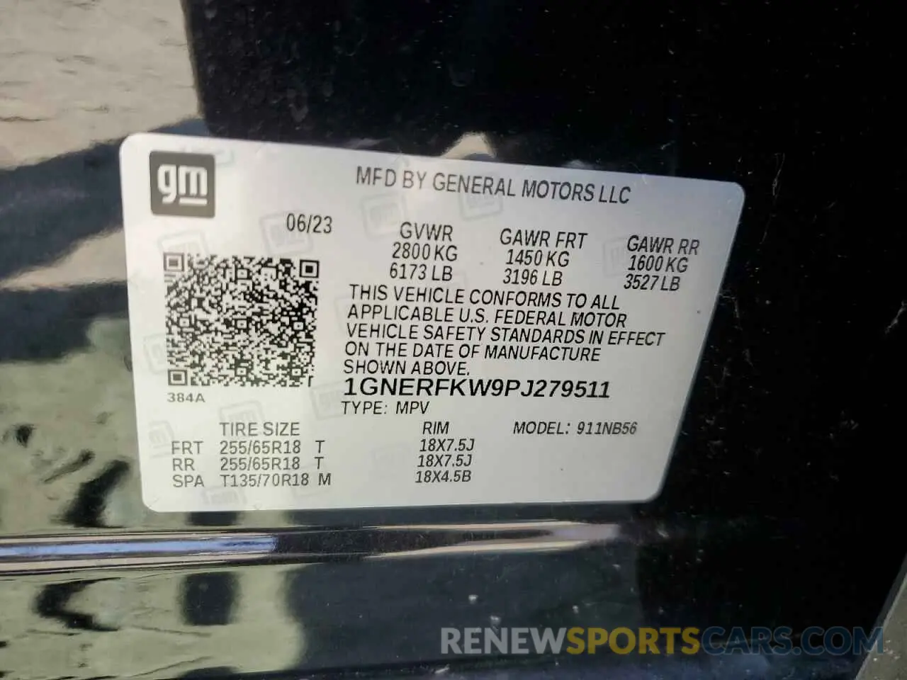 15 Фотография поврежденного автомобиля 1GNERFKW9PJ279511 CHEVROLET TRAVERSE 2023