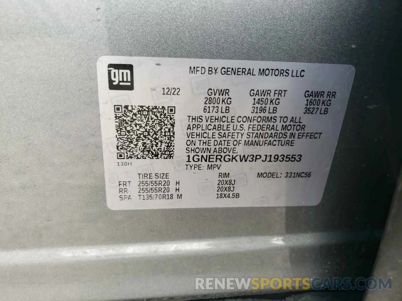 14 Фотография поврежденного автомобиля 1GNERGKW3PJ193553 CHEVROLET TRAVERSE 2023