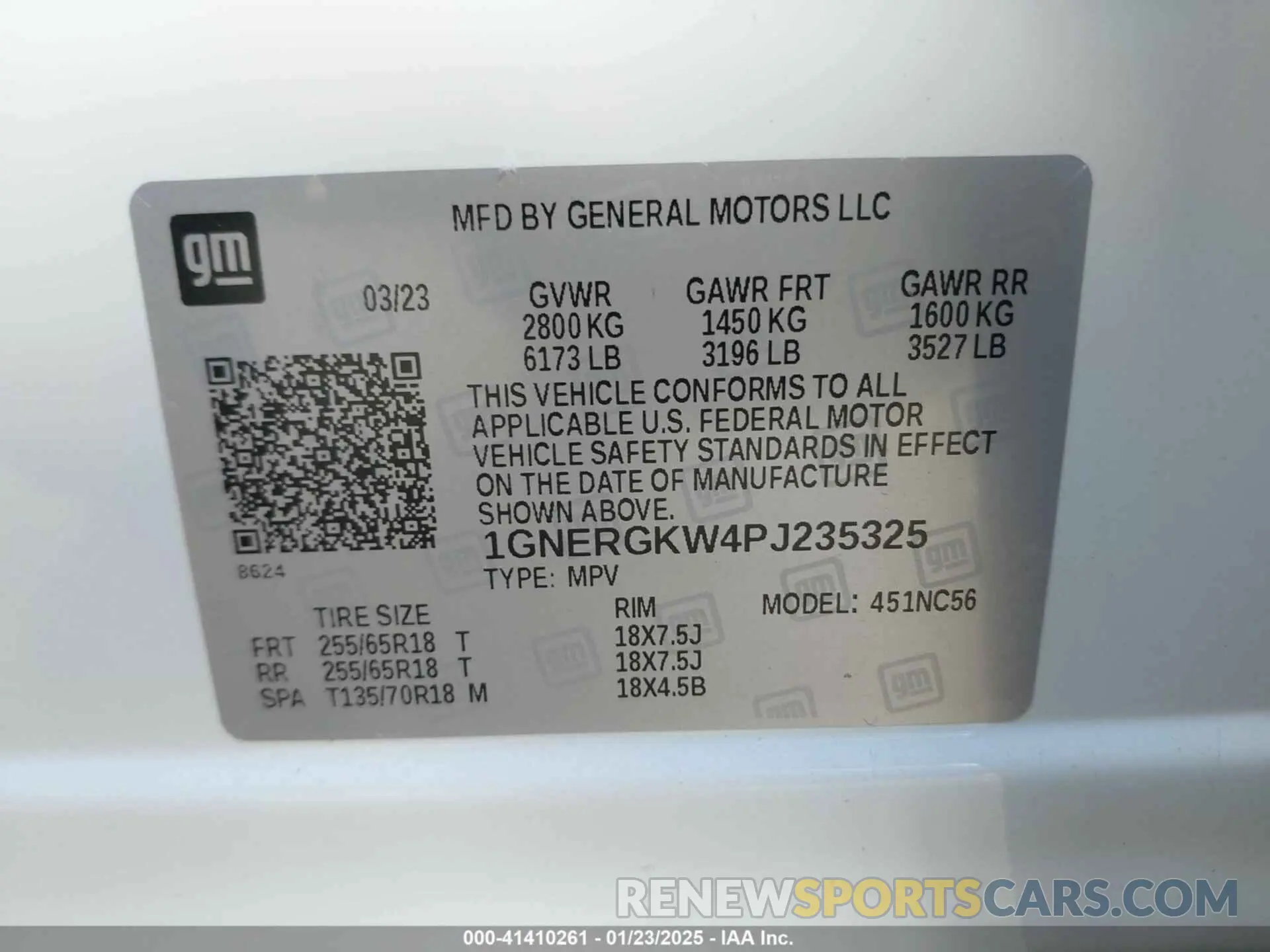 9 Фотография поврежденного автомобиля 1GNERGKW4PJ235325 CHEVROLET TRAVERSE 2023