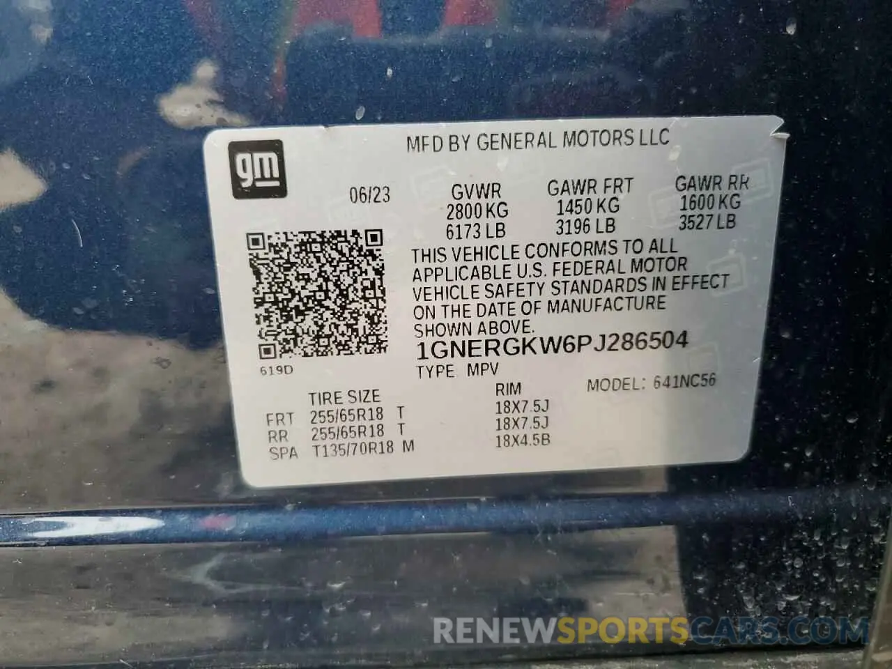 14 Фотография поврежденного автомобиля 1GNERGKW6PJ286504 CHEVROLET TRAVERSE 2023