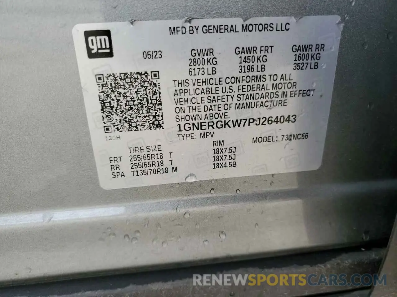 15 Photograph of a damaged car 1GNERGKW7PJ264043 CHEVROLET TRAVERSE 2023