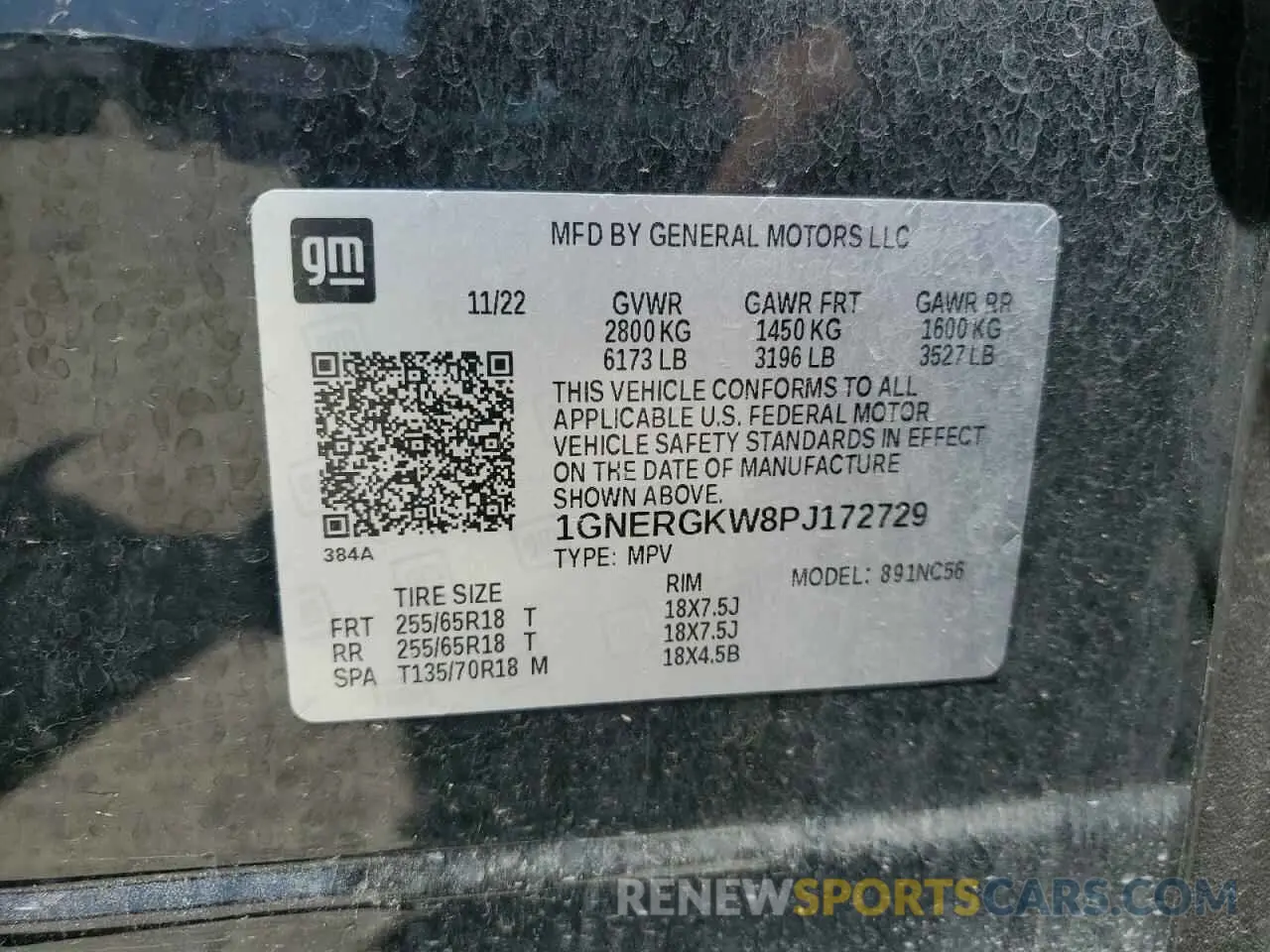 13 Фотография поврежденного автомобиля 1GNERGKW8PJ172729 CHEVROLET TRAVERSE 2023